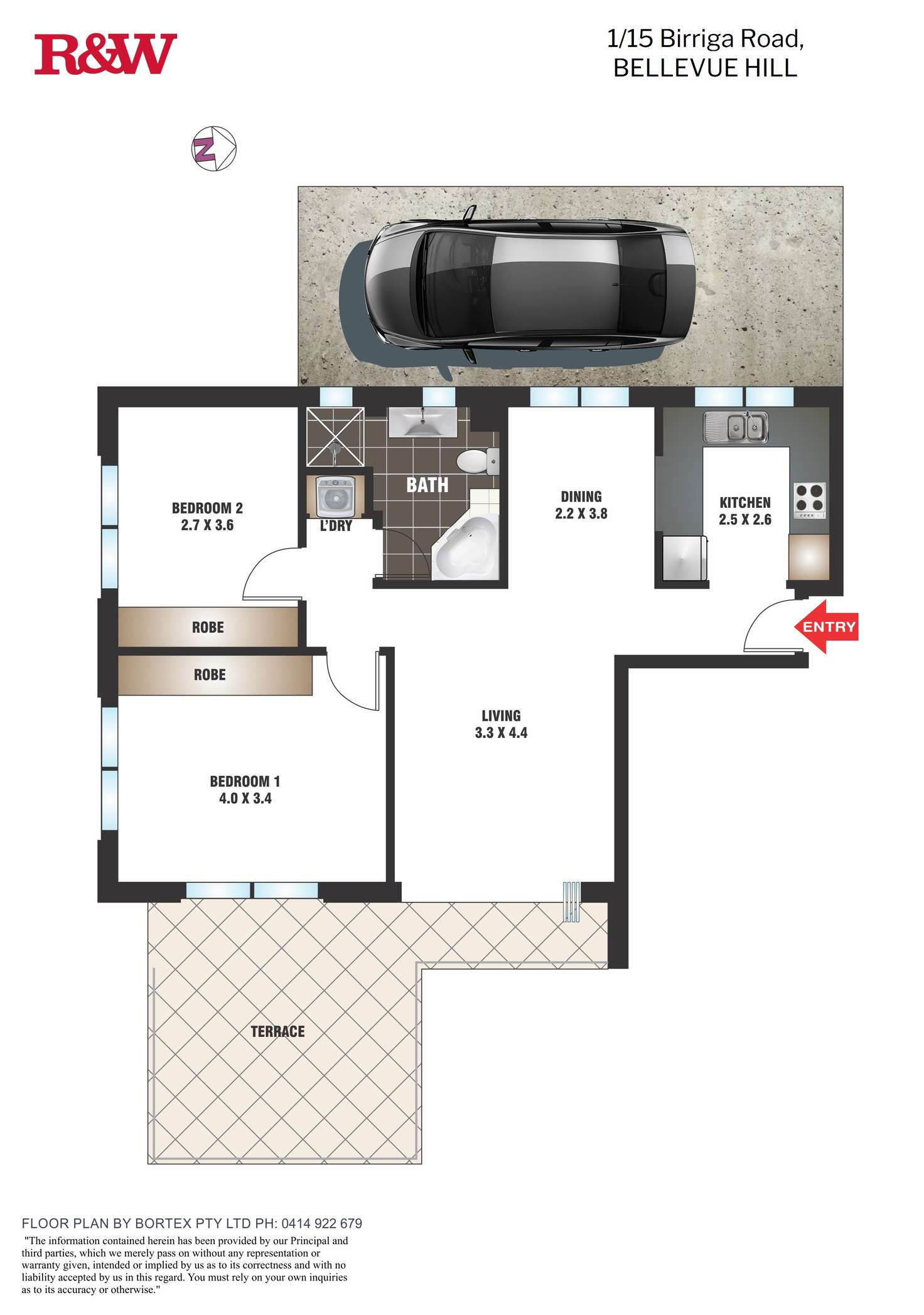 Floorplan of Homely apartment listing, 1/15 Birriga Road, Bellevue Hill NSW 2023