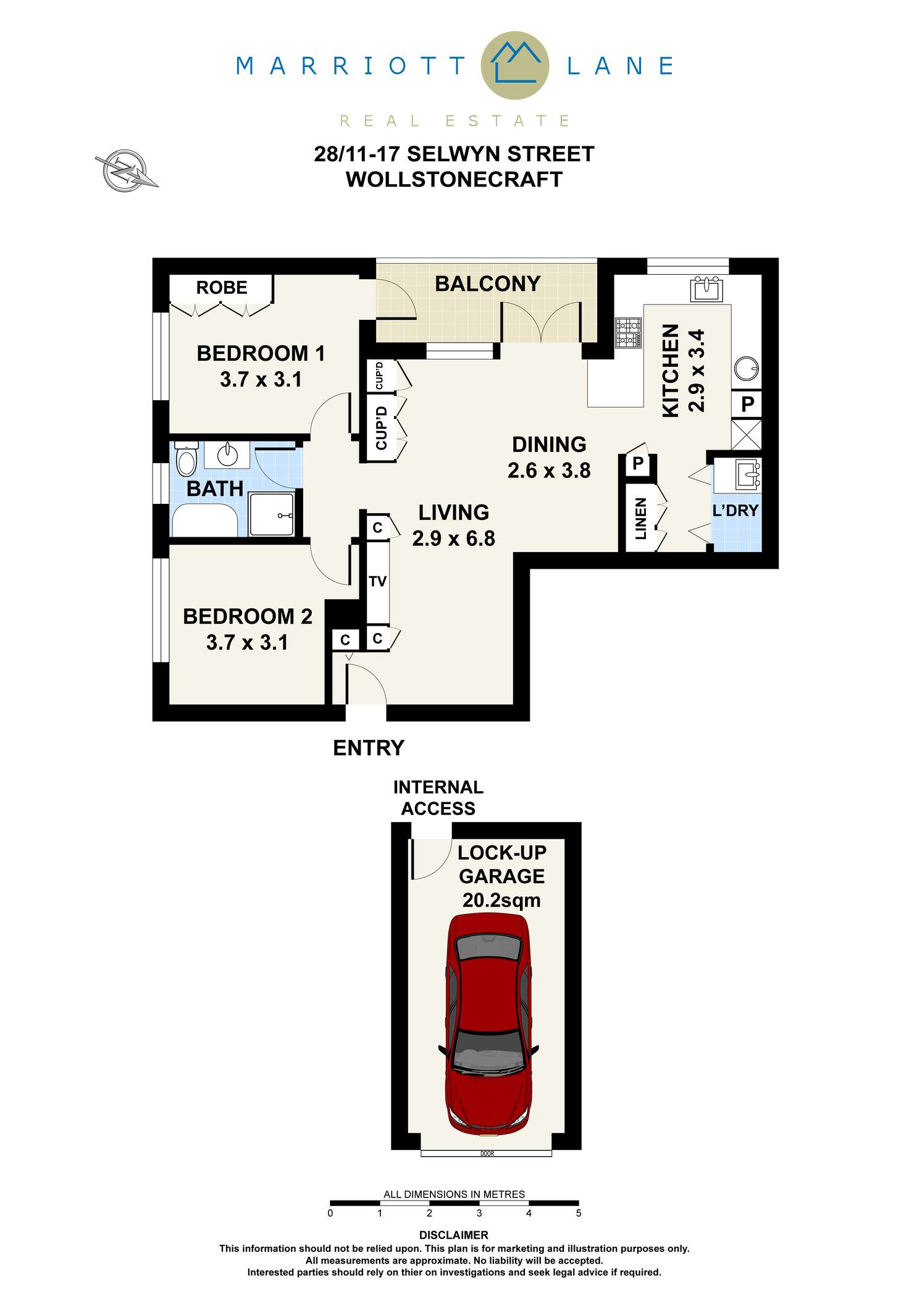 Floorplan of Homely unit listing, 28/11-17 Selwyn Street, Wollstonecraft NSW 2065