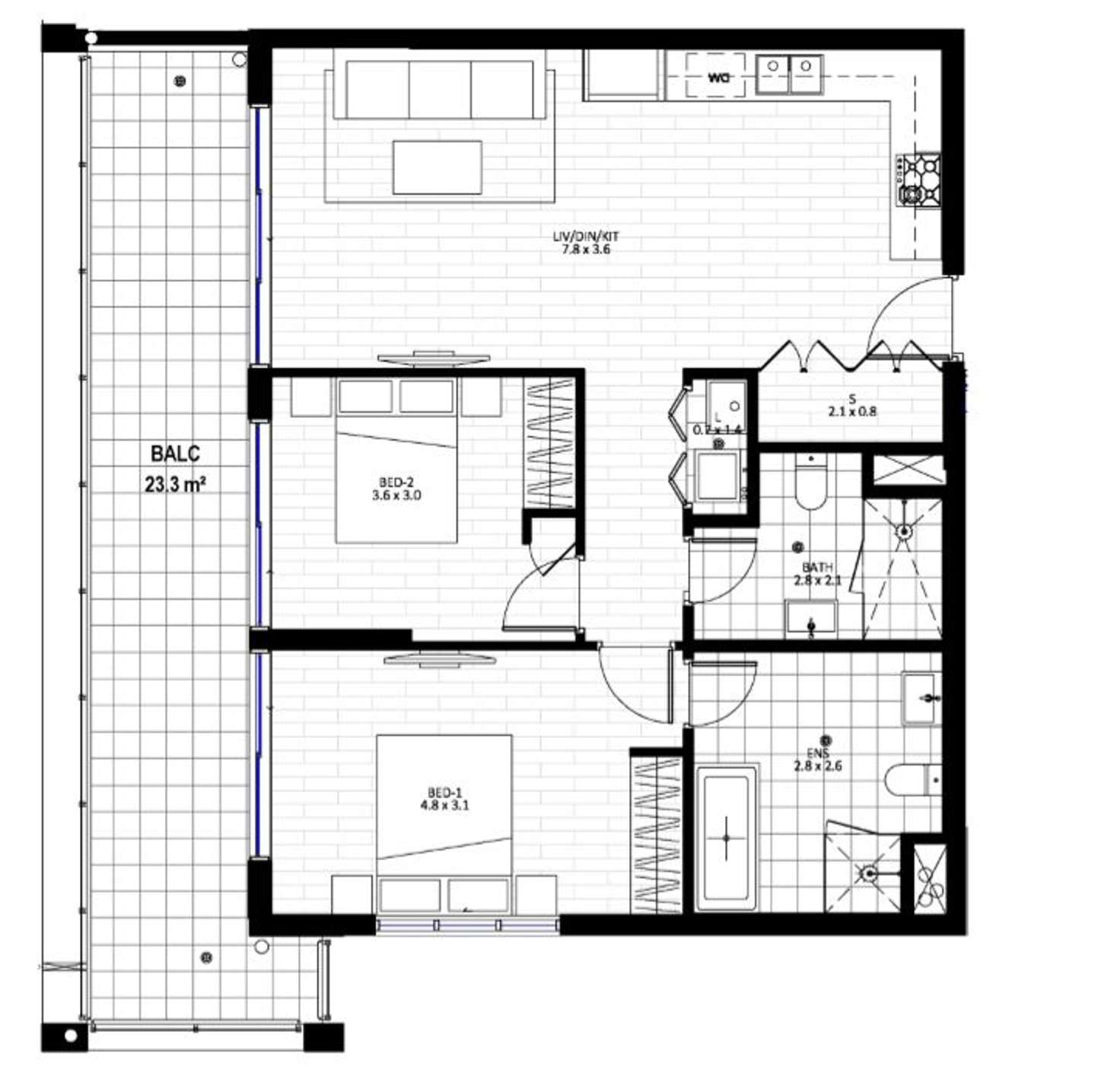 Floorplan of Homely apartment listing, B-G01/31-37 Garfield Street, Wentworthville NSW 2145