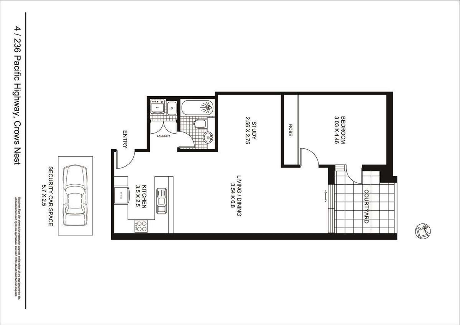 Floorplan of Homely unit listing, 4/236 Pacific Highway, Crows Nest NSW 2065