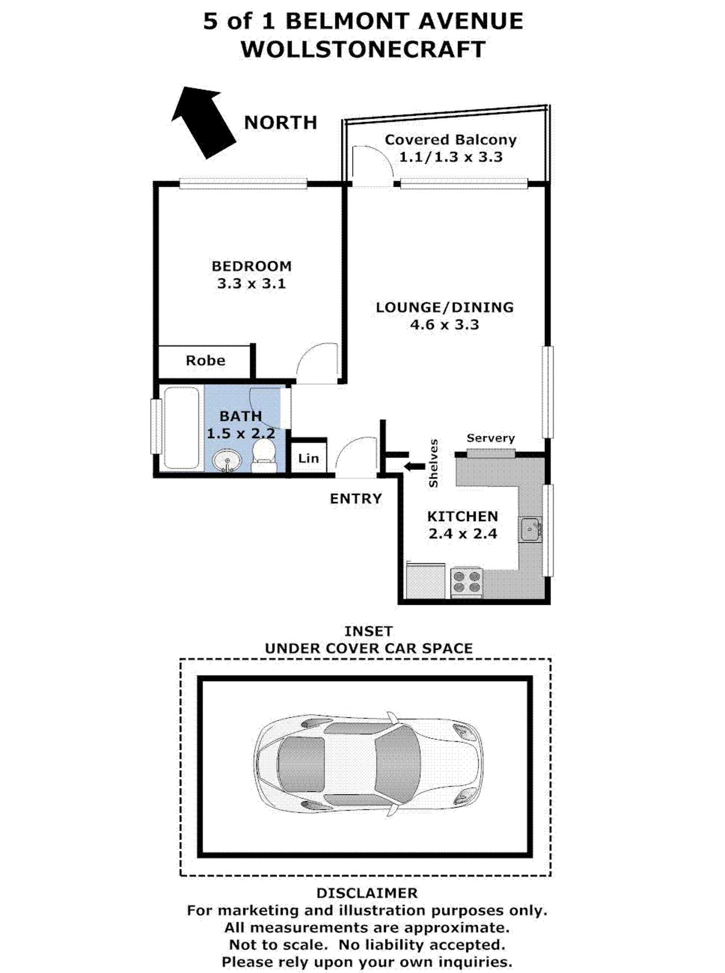 Floorplan of Homely unit listing, 5/1 Belmont Avenue, Wollstonecraft NSW 2065