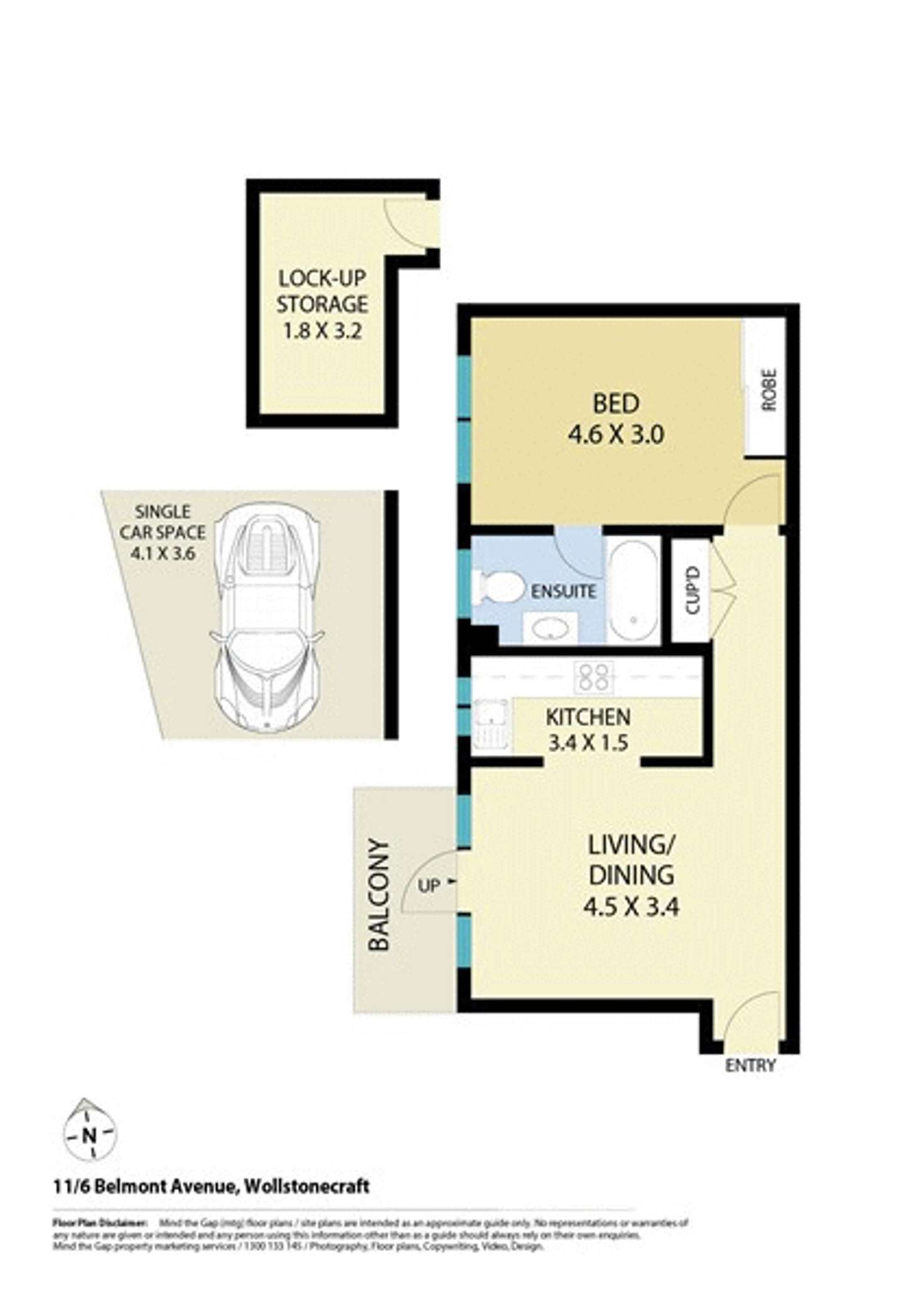 Floorplan of Homely unit listing, 11/6 Belmont Avenue, Wollstonecraft NSW 2065