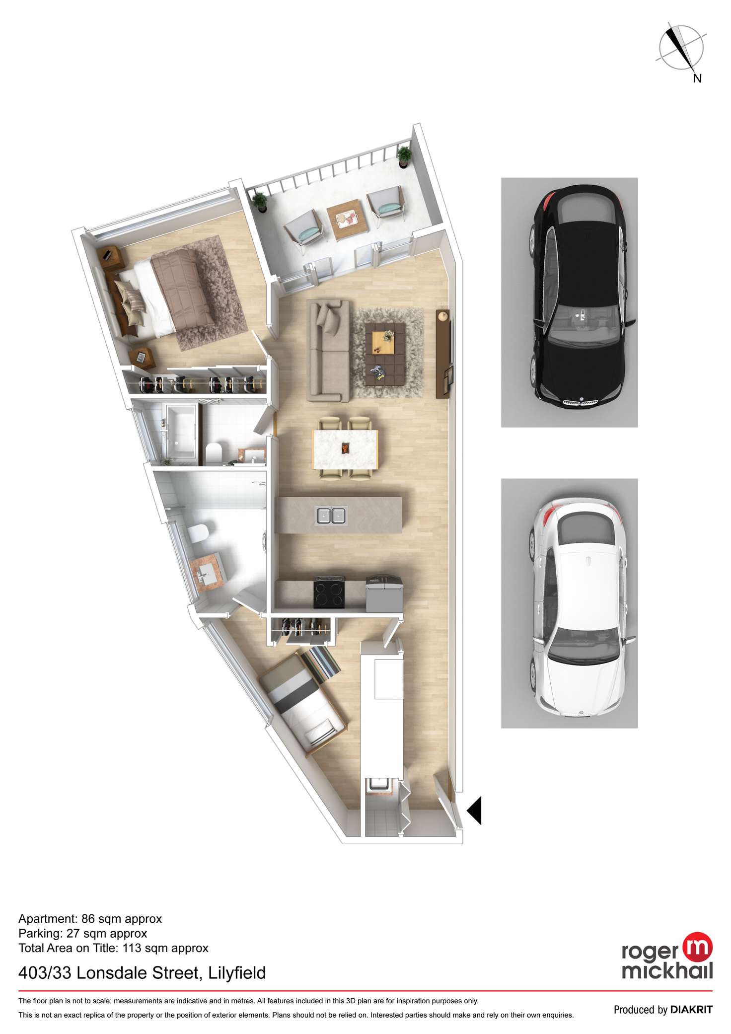 Floorplan of Homely apartment listing, 403/33 Lonsdale Street, Lilyfield NSW 2040