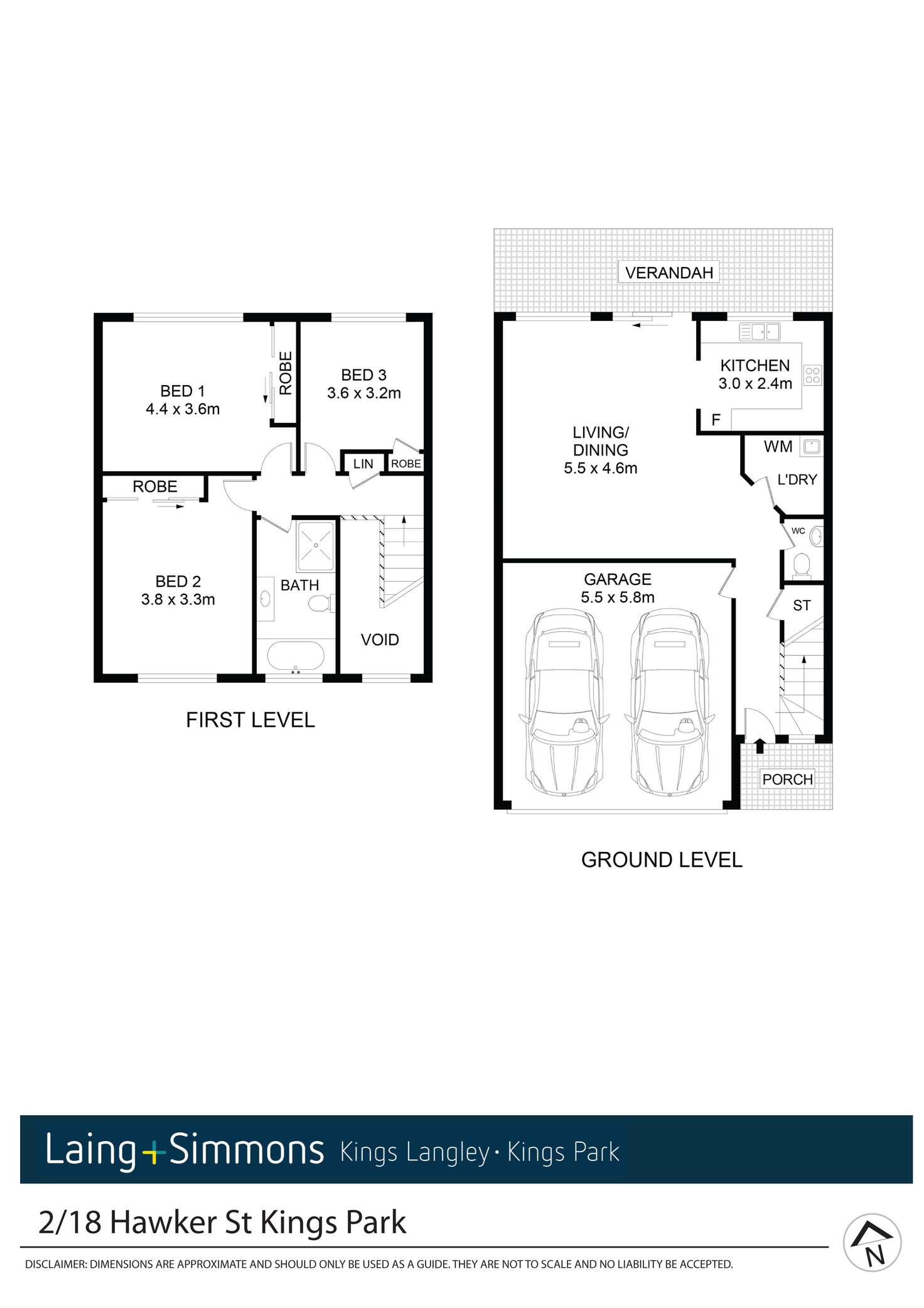 Floorplan of Homely townhouse listing, 2/18 Hawker St, Kings Park NSW 2148