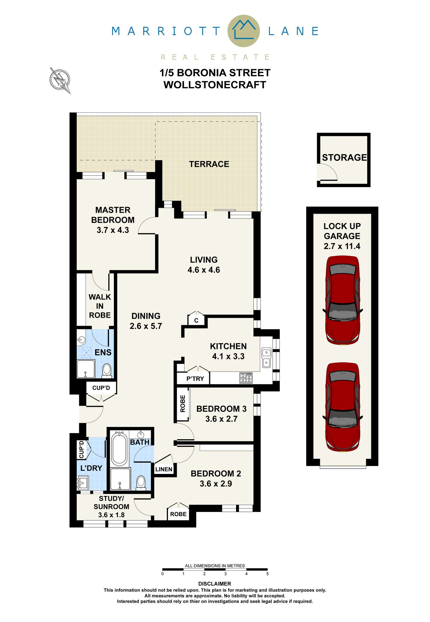 Floorplan of Homely unit listing, 1/5 Boronia Street, Wollstonecraft NSW 2065