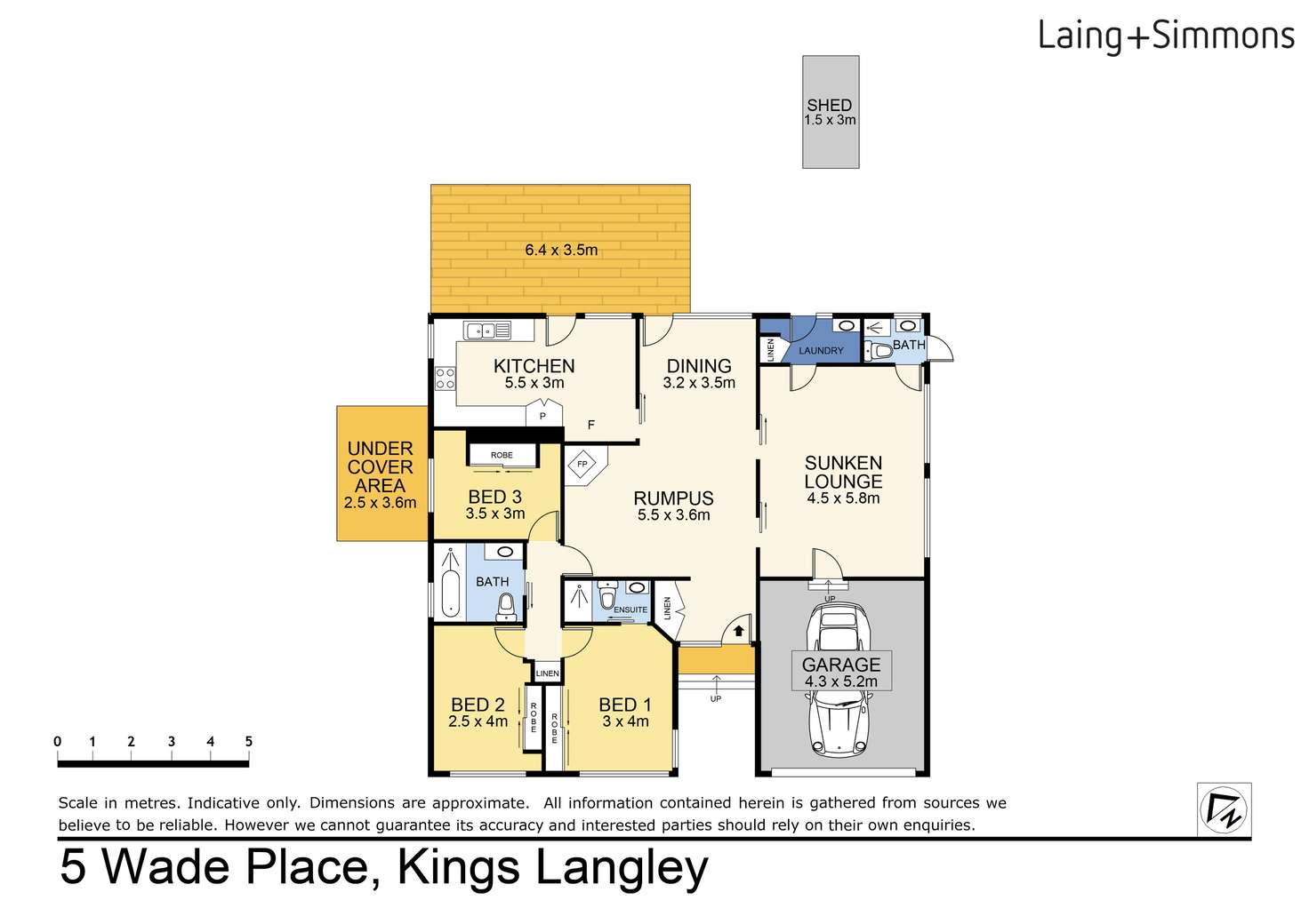 Floorplan of Homely house listing, 5 Wade Place, Kings Langley NSW 2147