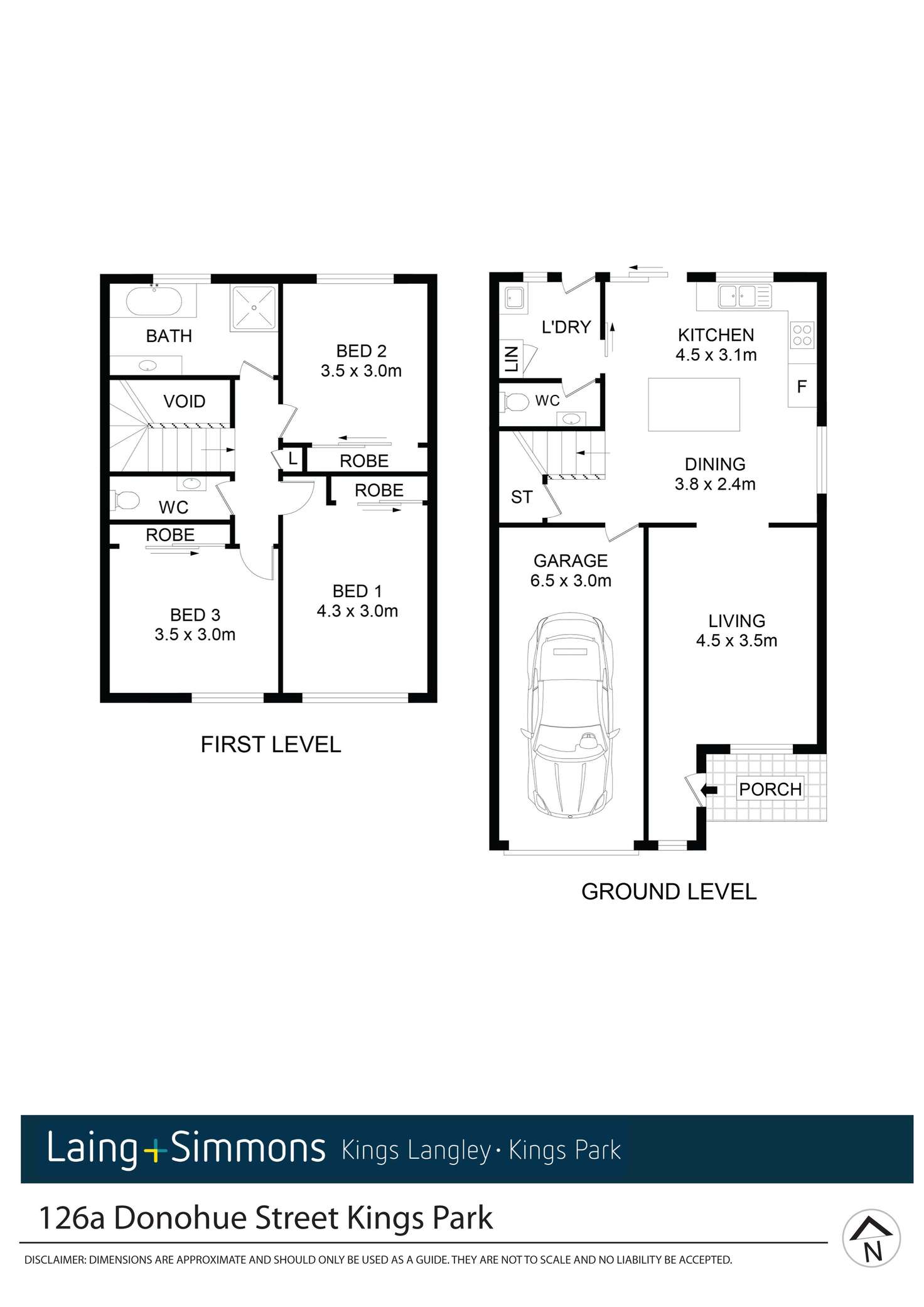 Floorplan of Homely semiDetached listing, 126 A Donohue Street, Kings Park NSW 2148