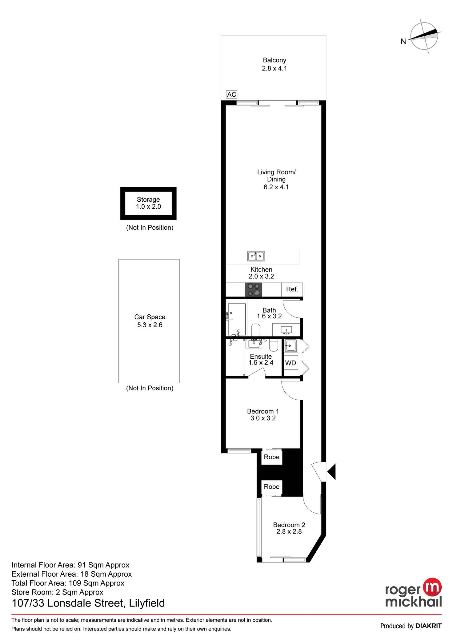 Floorplan of Homely apartment listing, 107/33 Lonsdale Street, Lilyfield NSW 2040