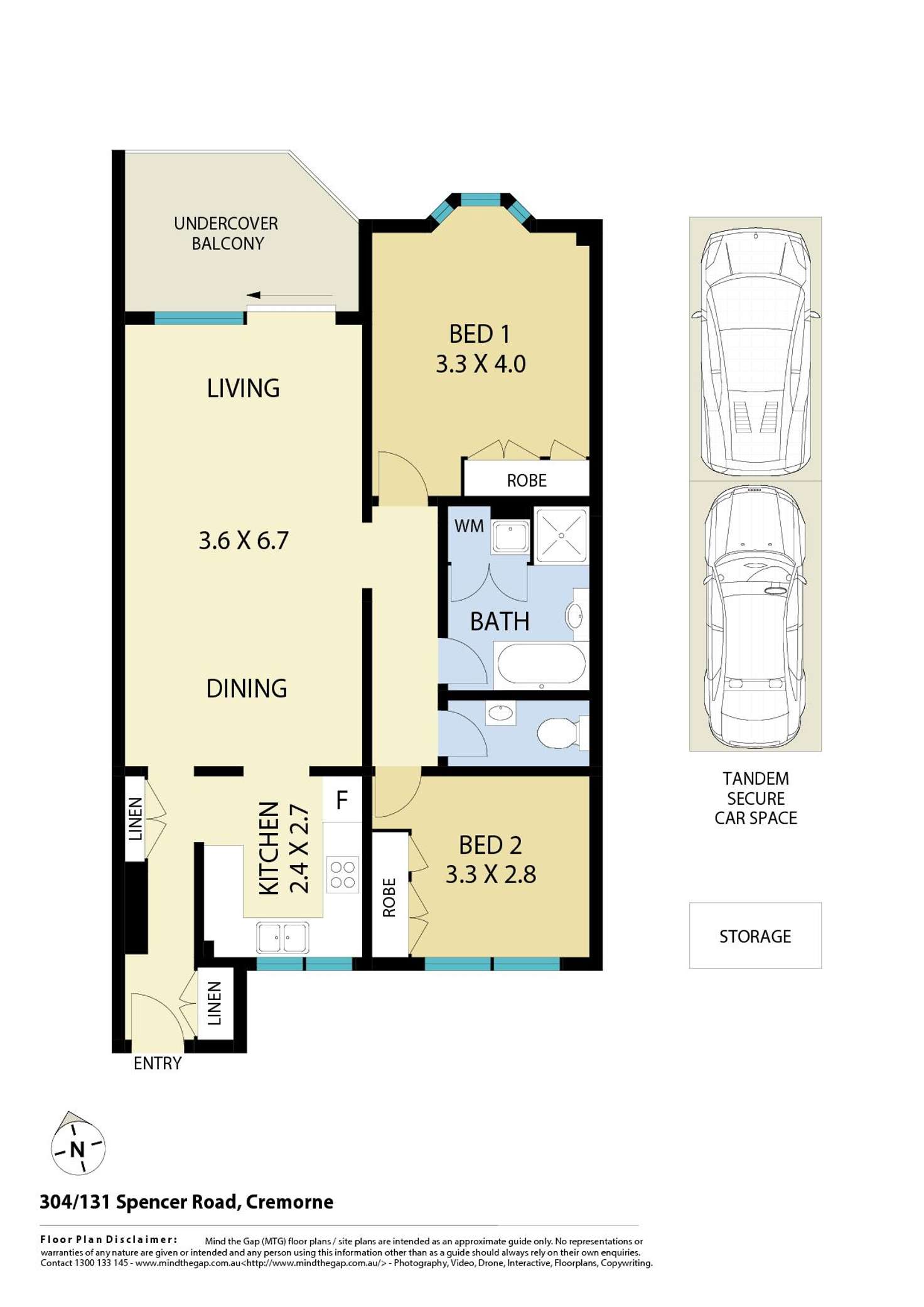 Floorplan of Homely unit listing, 304/131 Spencer Road, Cremorne NSW 2090