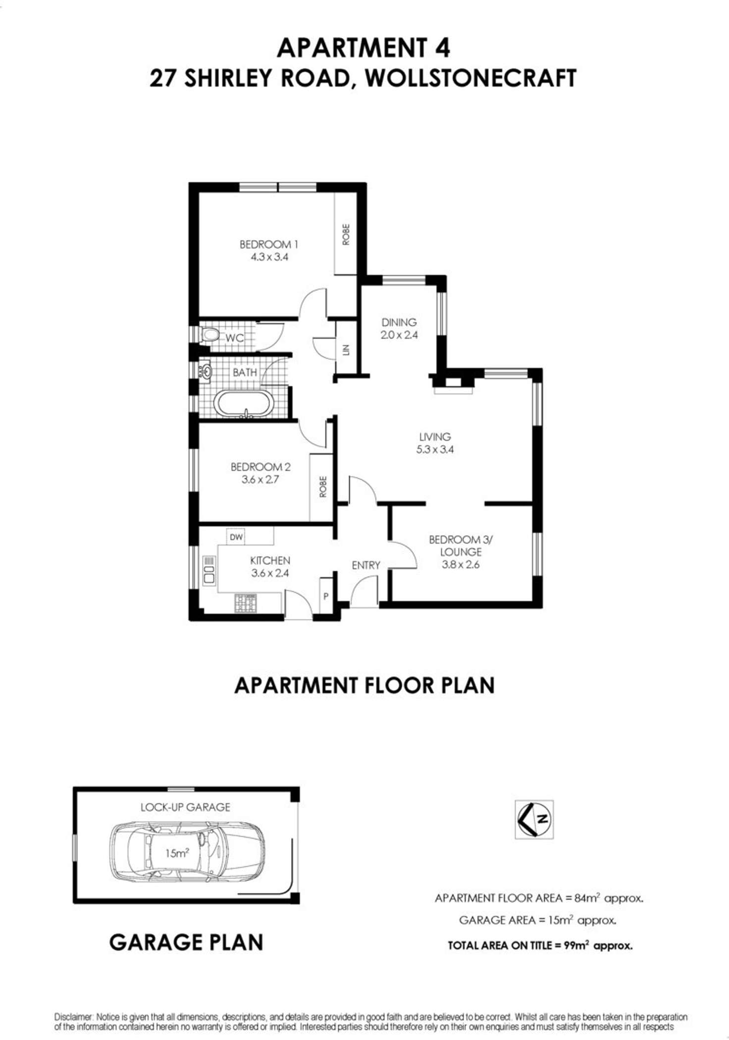 Floorplan of Homely unit listing, 4/27 Shirley Road, Wollstonecraft NSW 2065