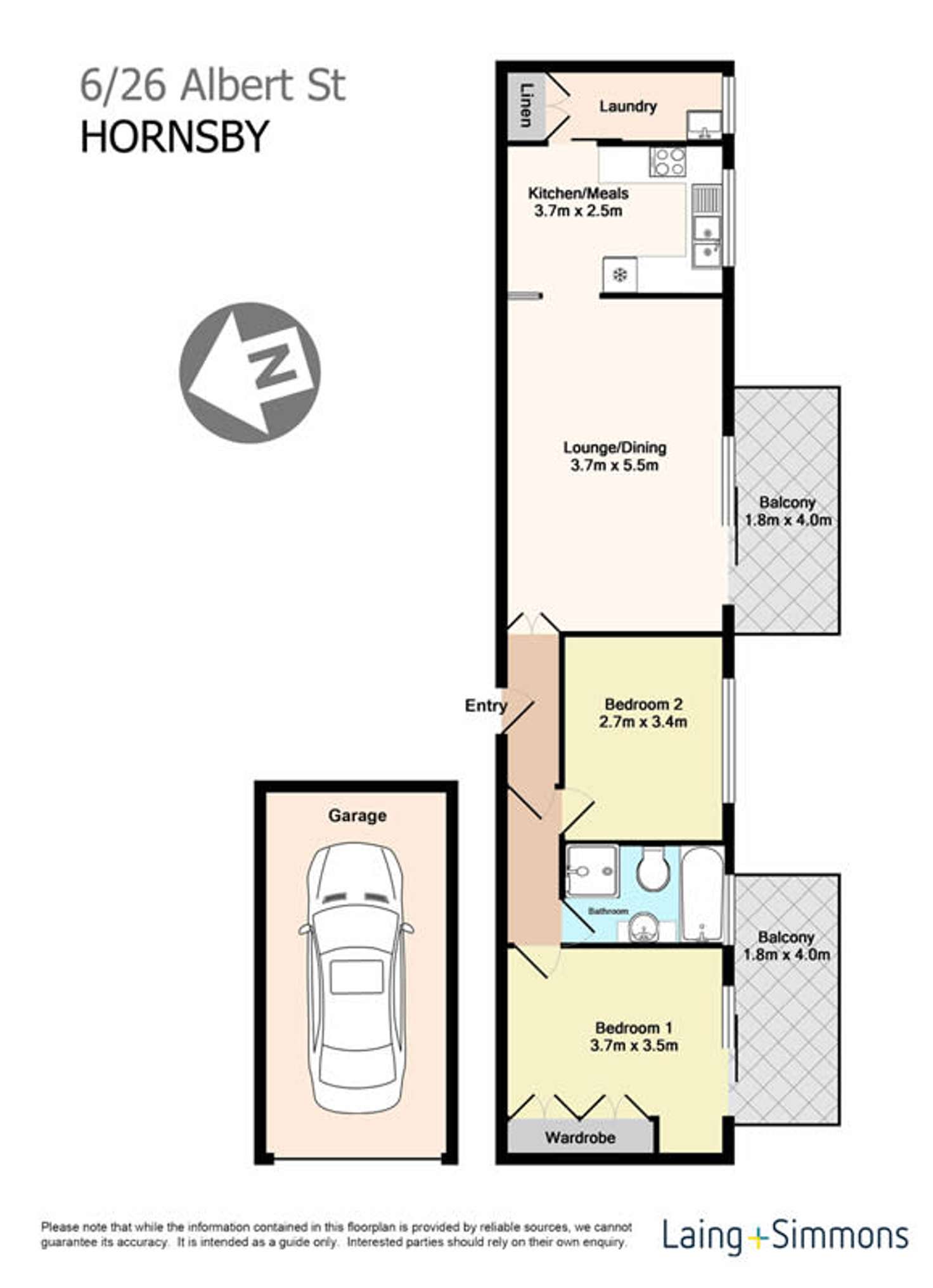 Floorplan of Homely apartment listing, 6/26 Albert Street, Hornsby NSW 2077