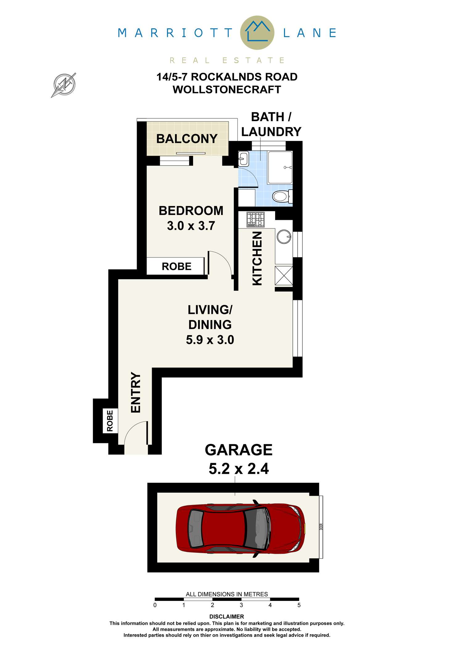 Floorplan of Homely apartment listing, 14/5-7 Rocklands Road, Wollstonecraft NSW 2065