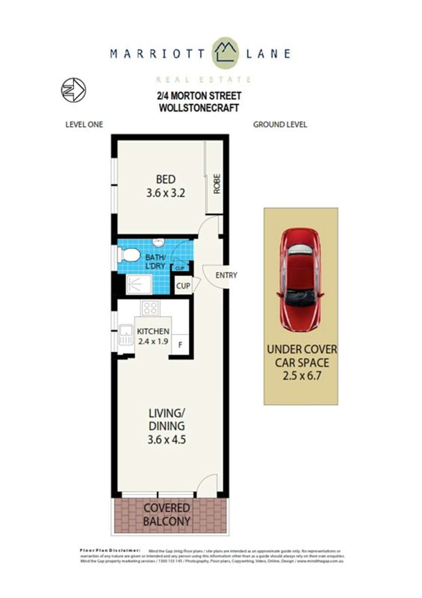 Floorplan of Homely unit listing, 2/4 Morton Street, Wollstonecraft NSW 2065