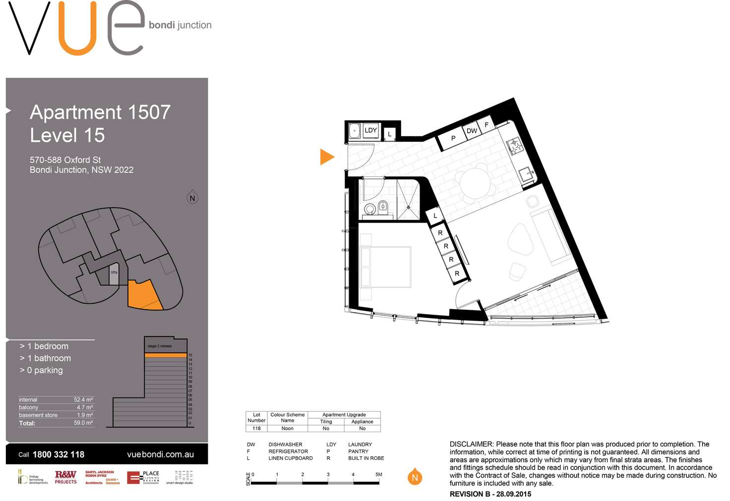 Floorplan of Homely apartment listing, 1 Bed/570 Oxford Street, Bondi Junction NSW 2022