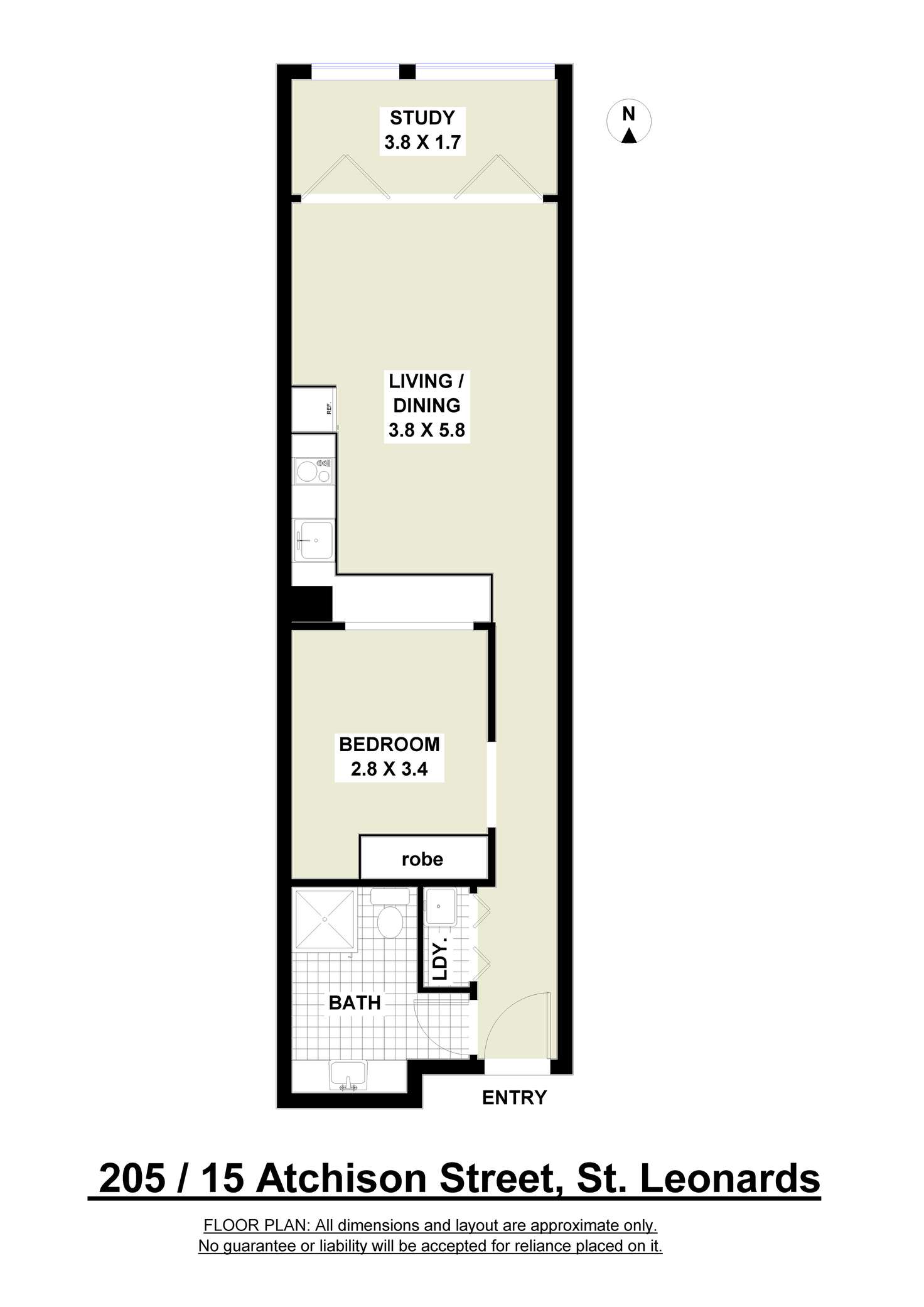 Floorplan of Homely apartment listing, 205/15 Atchison Street, St Leonards NSW 2065