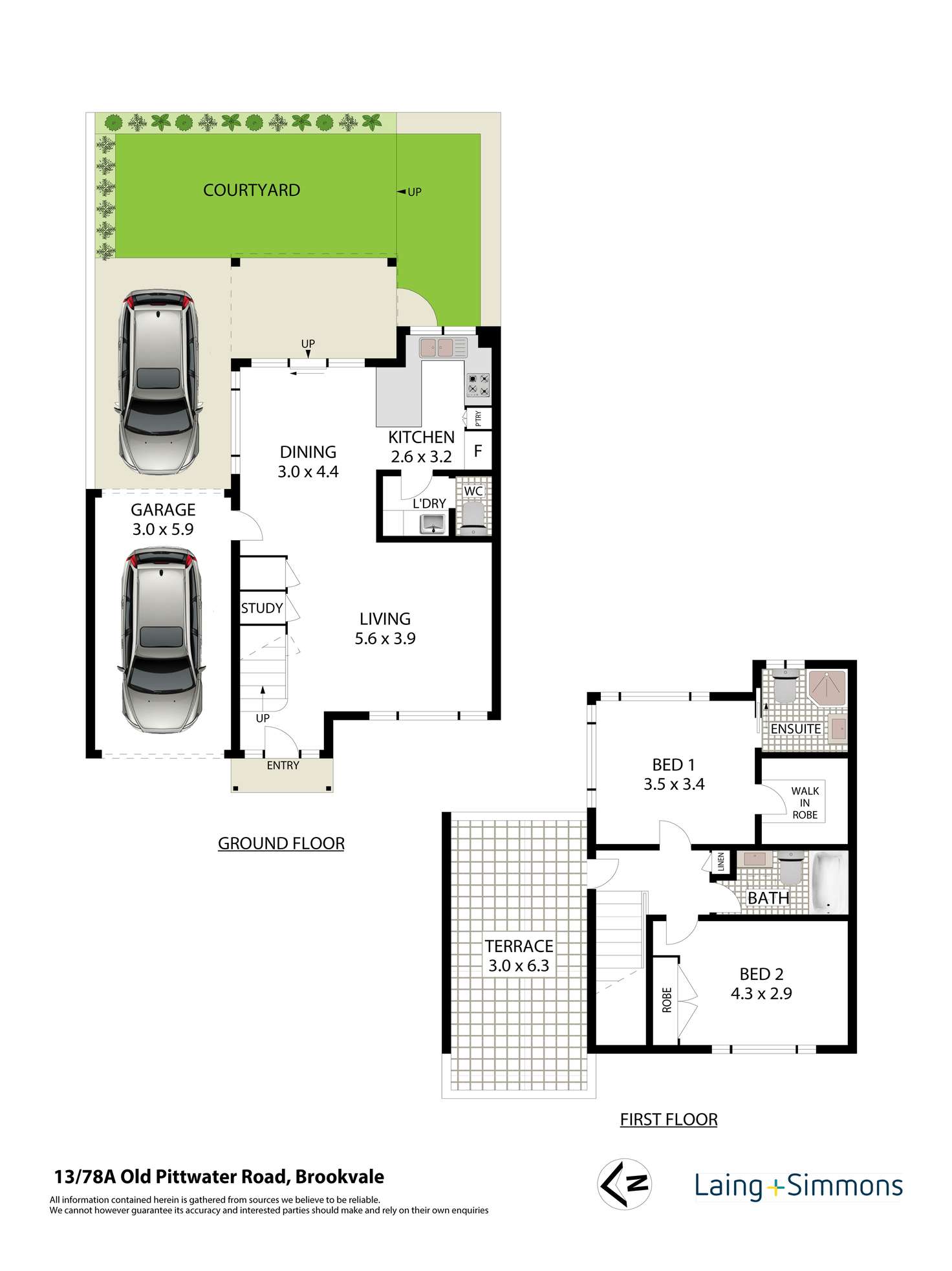 Floorplan of Homely townhouse listing, 13/78a Old Pittwater Road, Brookvale NSW 2100