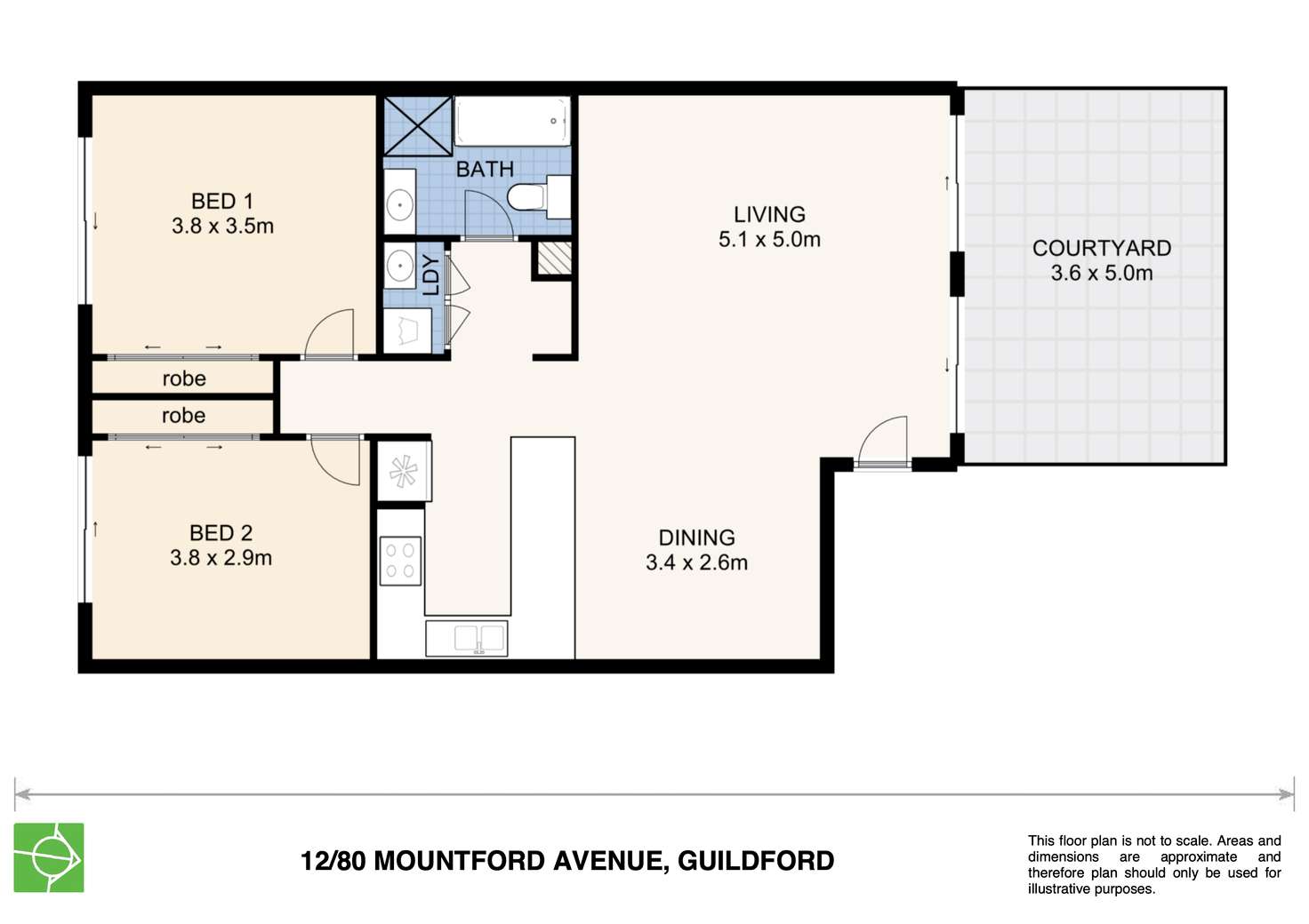 Floorplan of Homely unit listing, 12/80-82 Mountford Avenue, Guildford NSW 2161