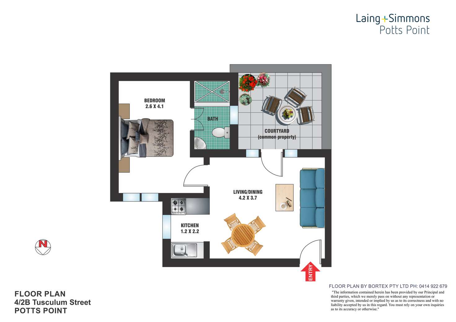 Floorplan of Homely apartment listing, 4/2B Tusculum Street, Potts Point NSW 2011