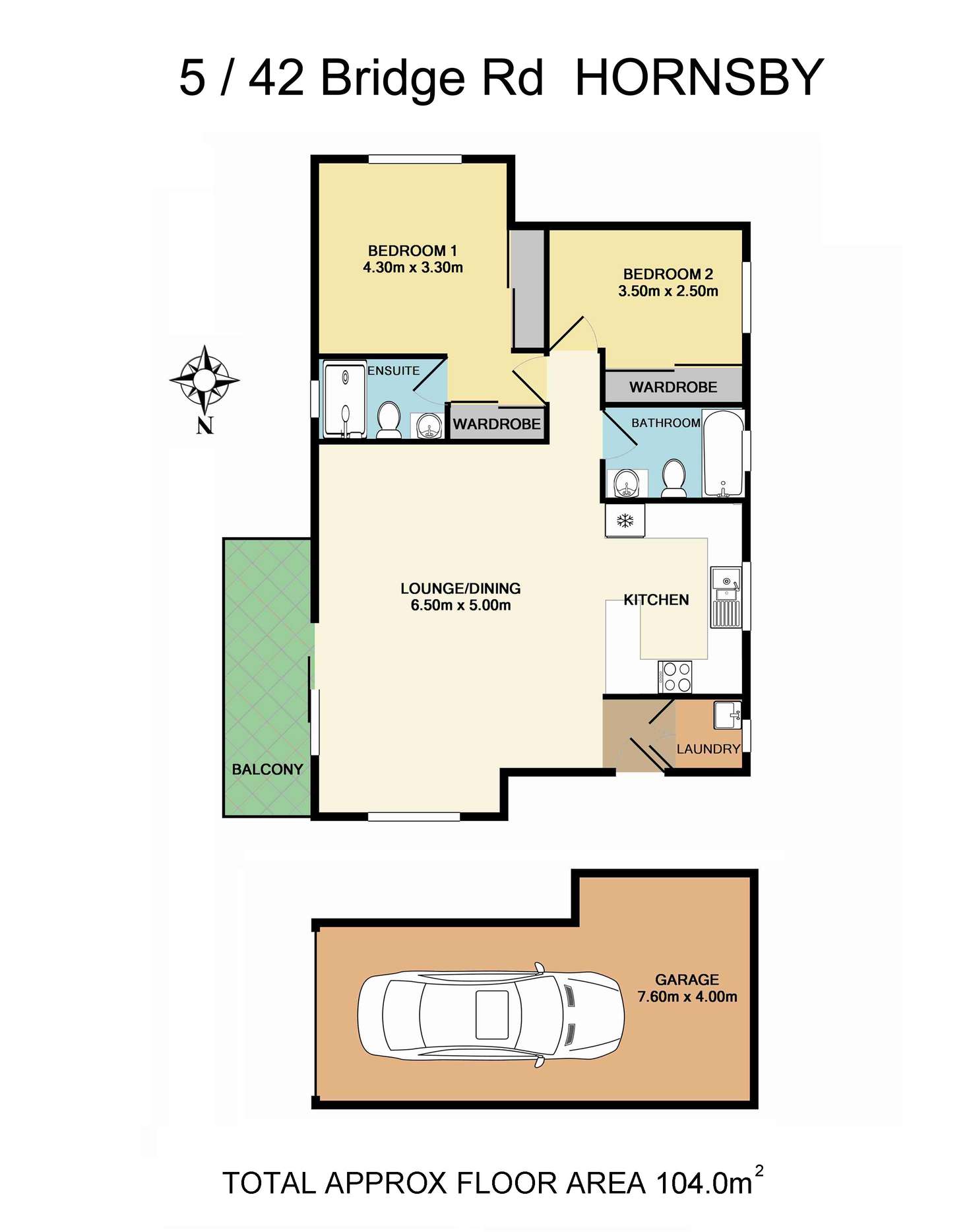 Floorplan of Homely unit listing, 5/42 Bridge Road, Hornsby NSW 2077