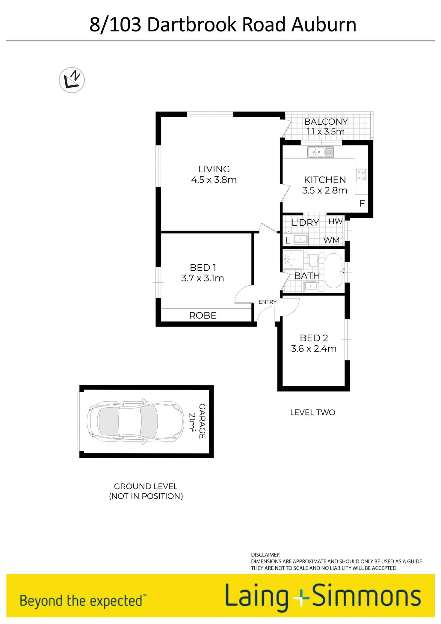 Floorplan of Homely unit listing, 8/103 Dartbrook Road, Auburn NSW 2144