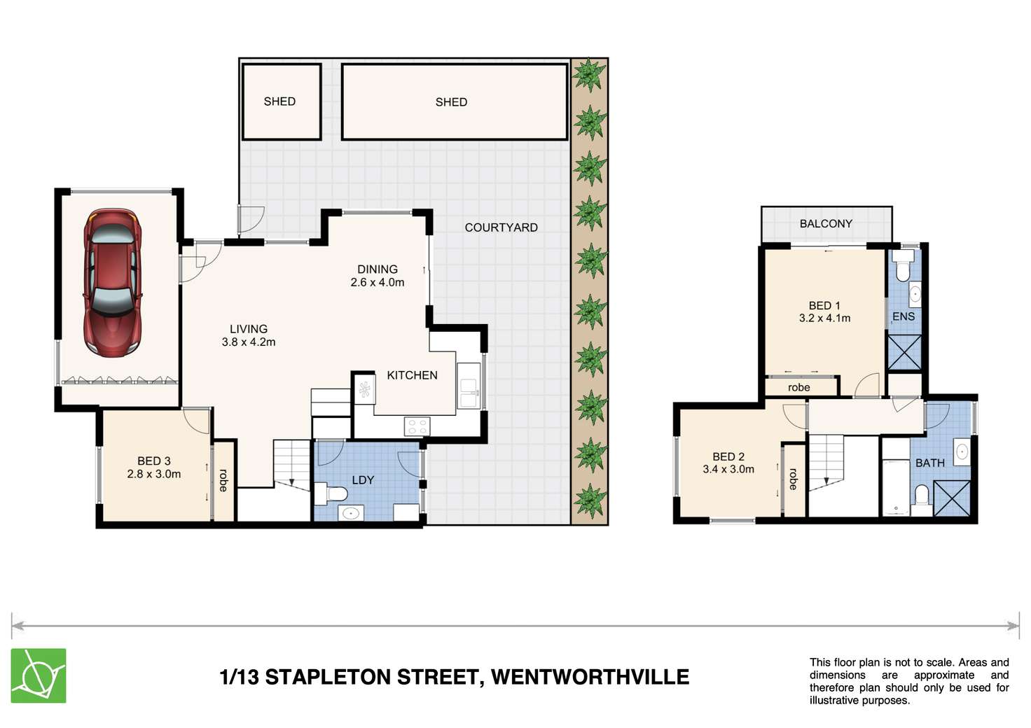 Floorplan of Homely townhouse listing, 1/13 Stapleton Street, Wentworthville NSW 2145