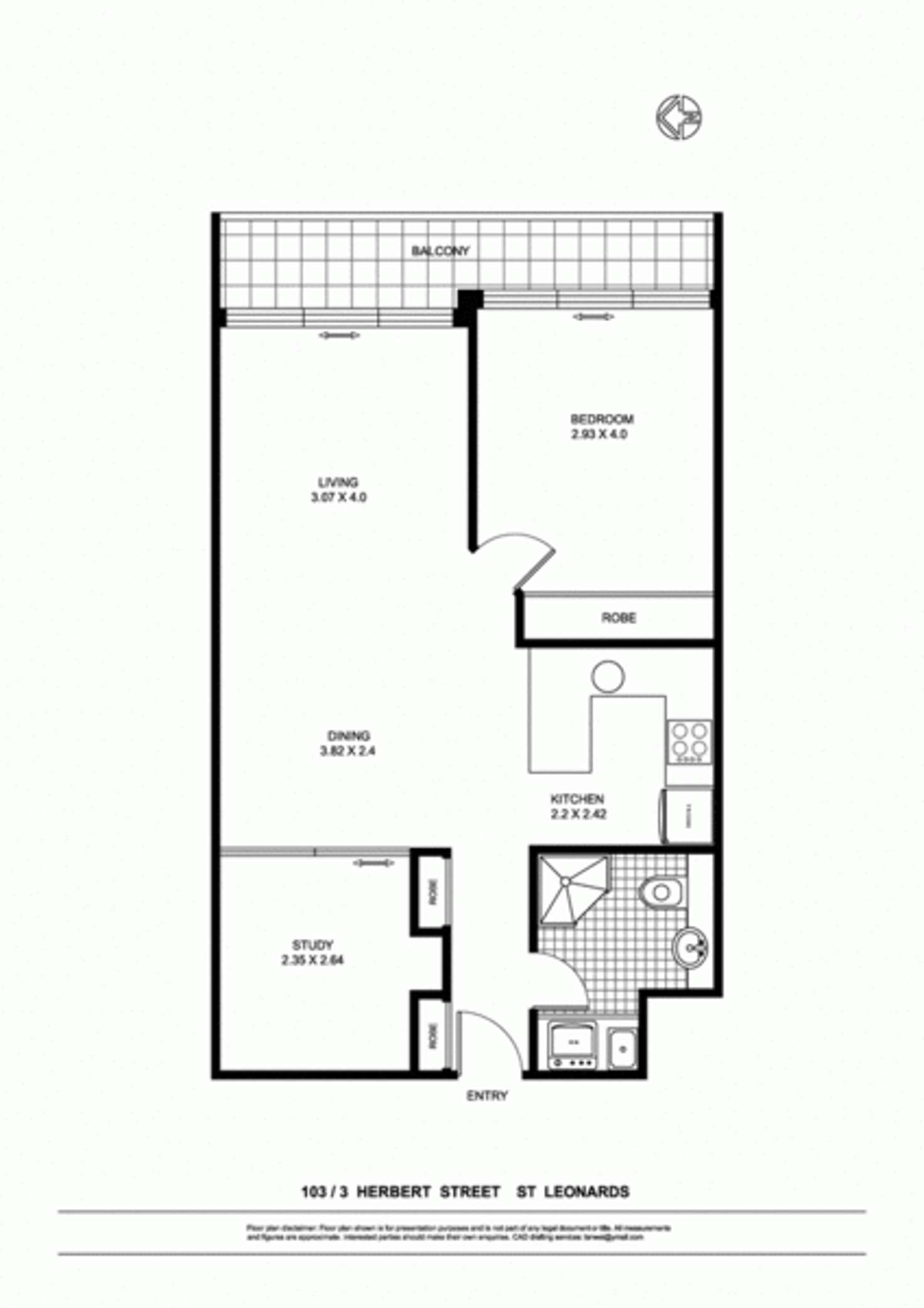 Floorplan of Homely unit listing, 103/3 Herbert Street, St Leonards NSW 2065