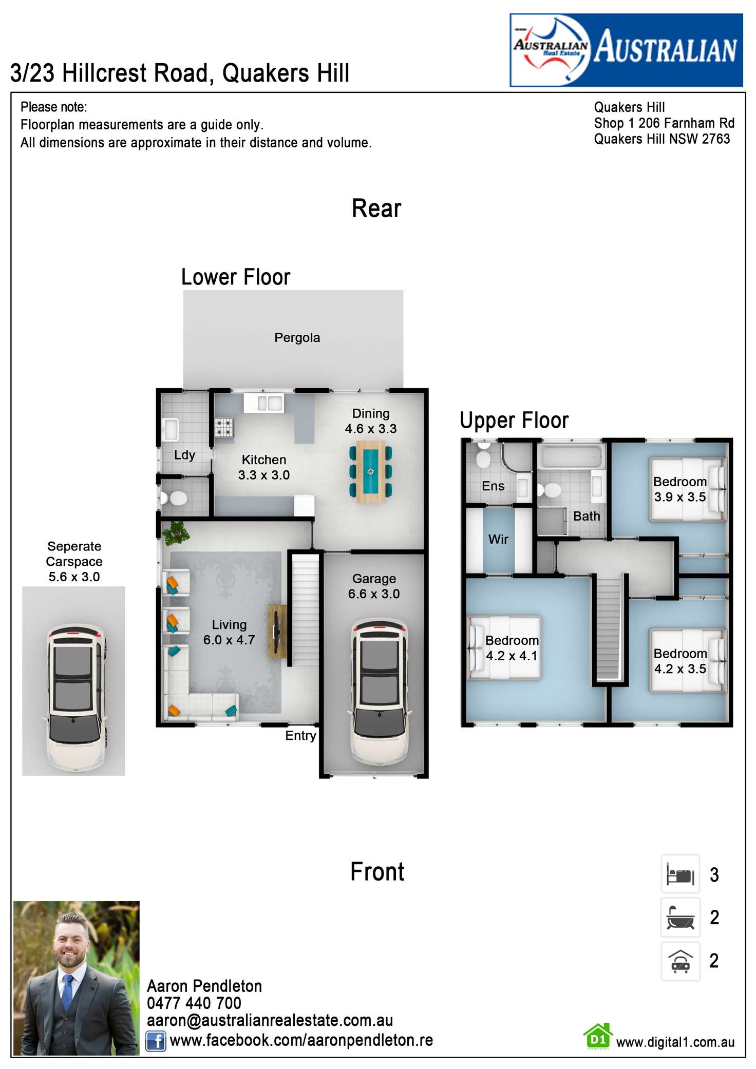 Floorplan of Homely townhouse listing, 3/23 Hillcrest Road, Quakers Hill NSW 2763