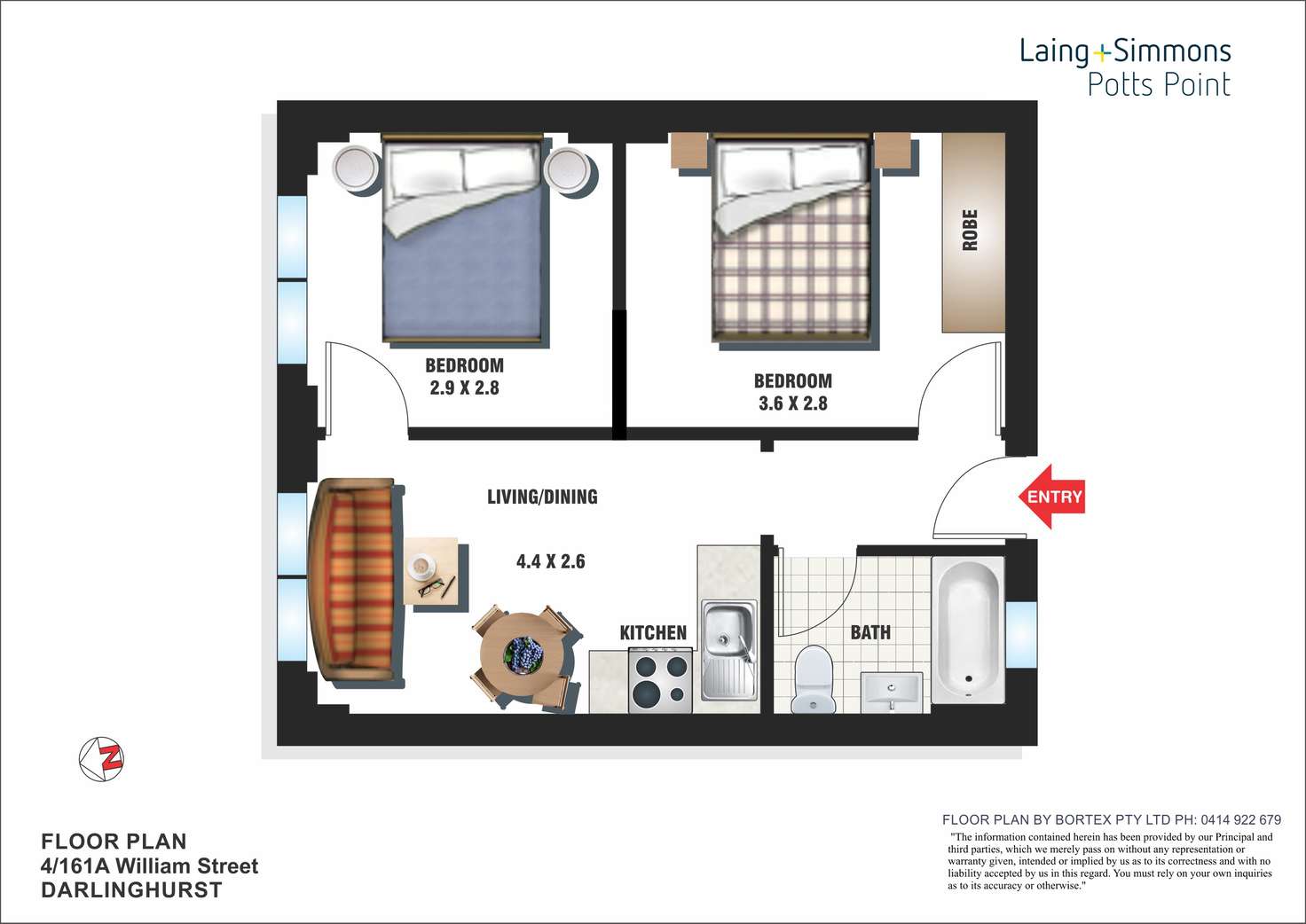 Floorplan of Homely apartment listing, 4/161A William Street, Darlinghurst NSW 2010