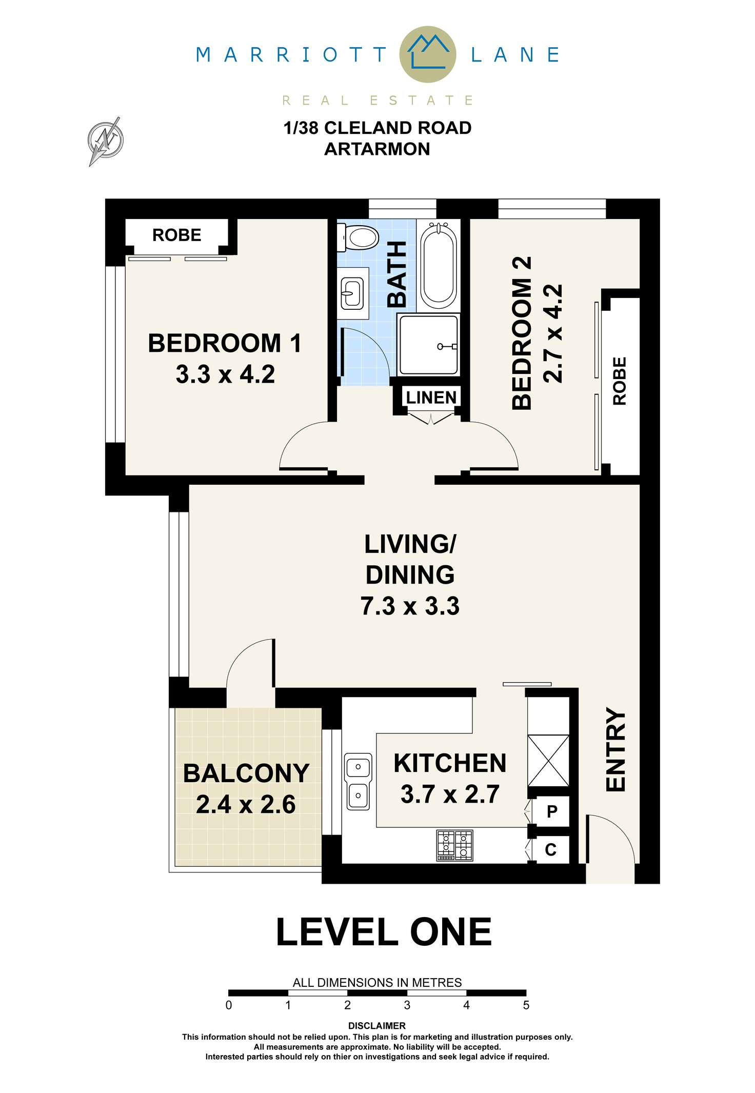 Floorplan of Homely unit listing, 1/38 Cleland Road, Artarmon NSW 2064