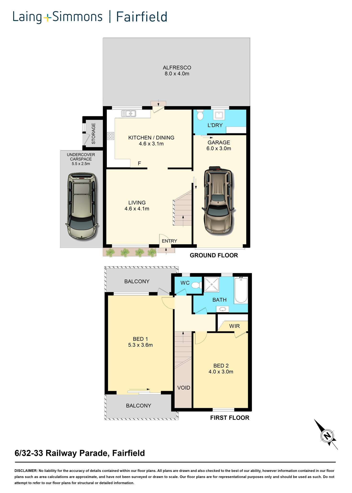 Floorplan of Homely townhouse listing, 6/32-33 Railway Parade, Fairfield NSW 2165