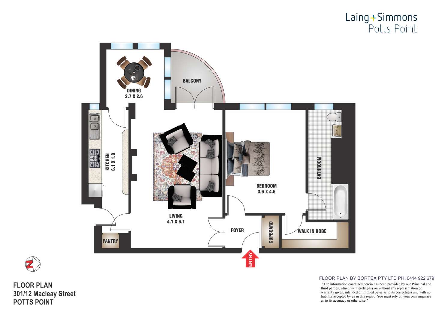 Floorplan of Homely apartment listing, 301/12 Macleay Street, Potts Point NSW 2011