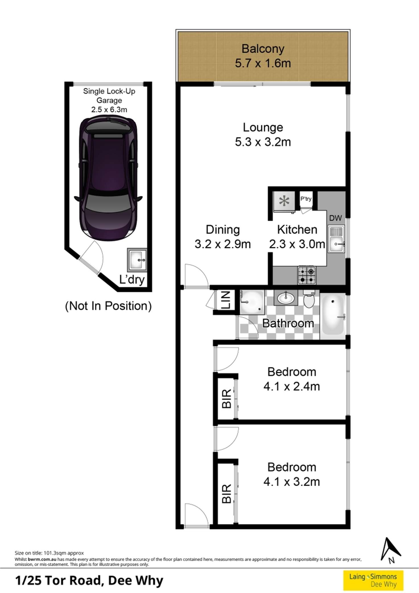 Floorplan of Homely unit listing, 1/25 Tor Road, Dee Why NSW 2099