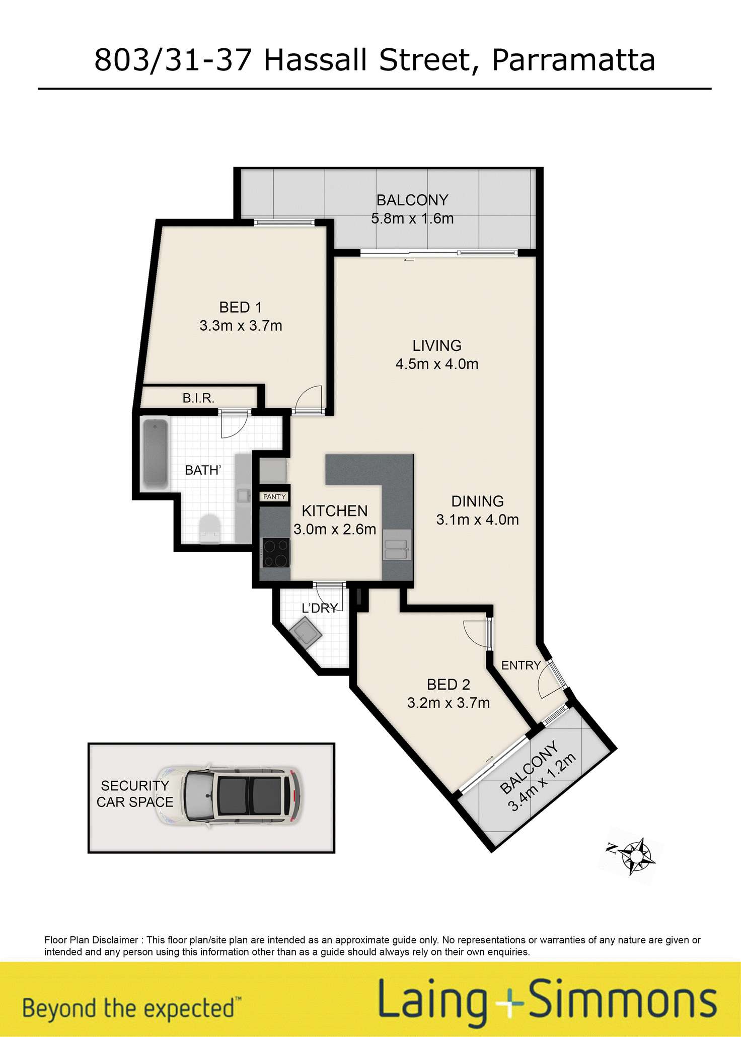 Floorplan of Homely unit listing, 803/31-37 Hassall Street, Parramatta NSW 2150