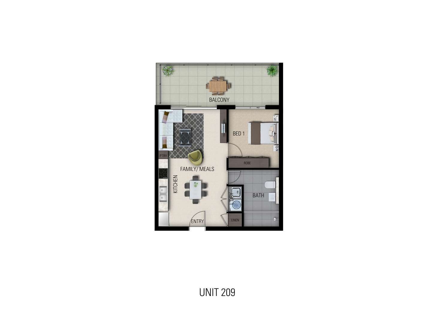 Floorplan of Homely unit listing, 209/18-20 Louis Street, Granville NSW 2142