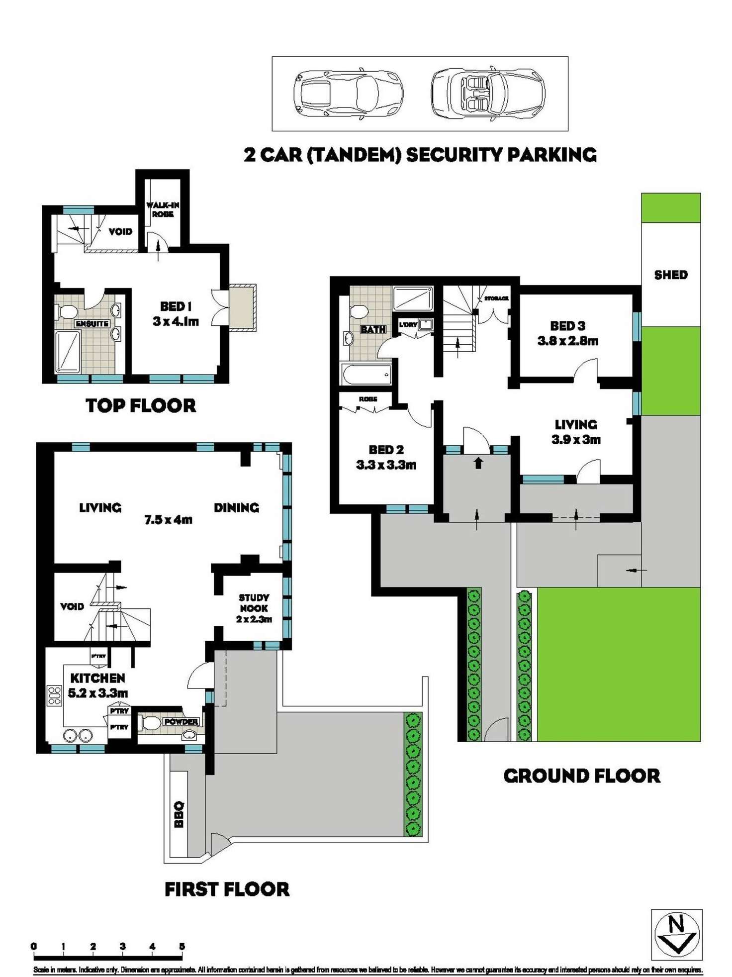 Floorplan of Homely townhouse listing, 3/185 Walker Street, North Sydney NSW 2060