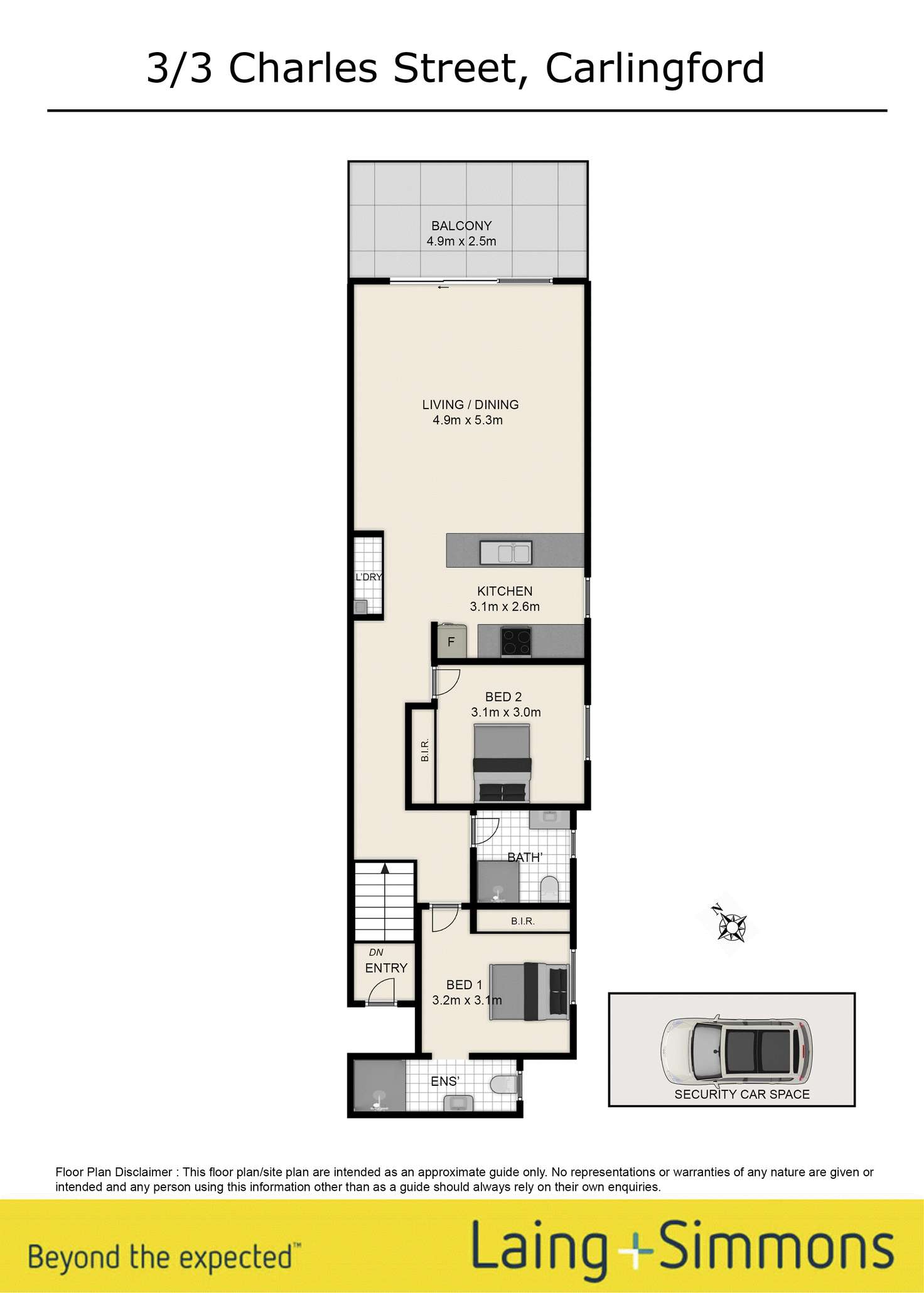Floorplan of Homely unit listing, 3/3 Charles Street, Carlingford NSW 2118
