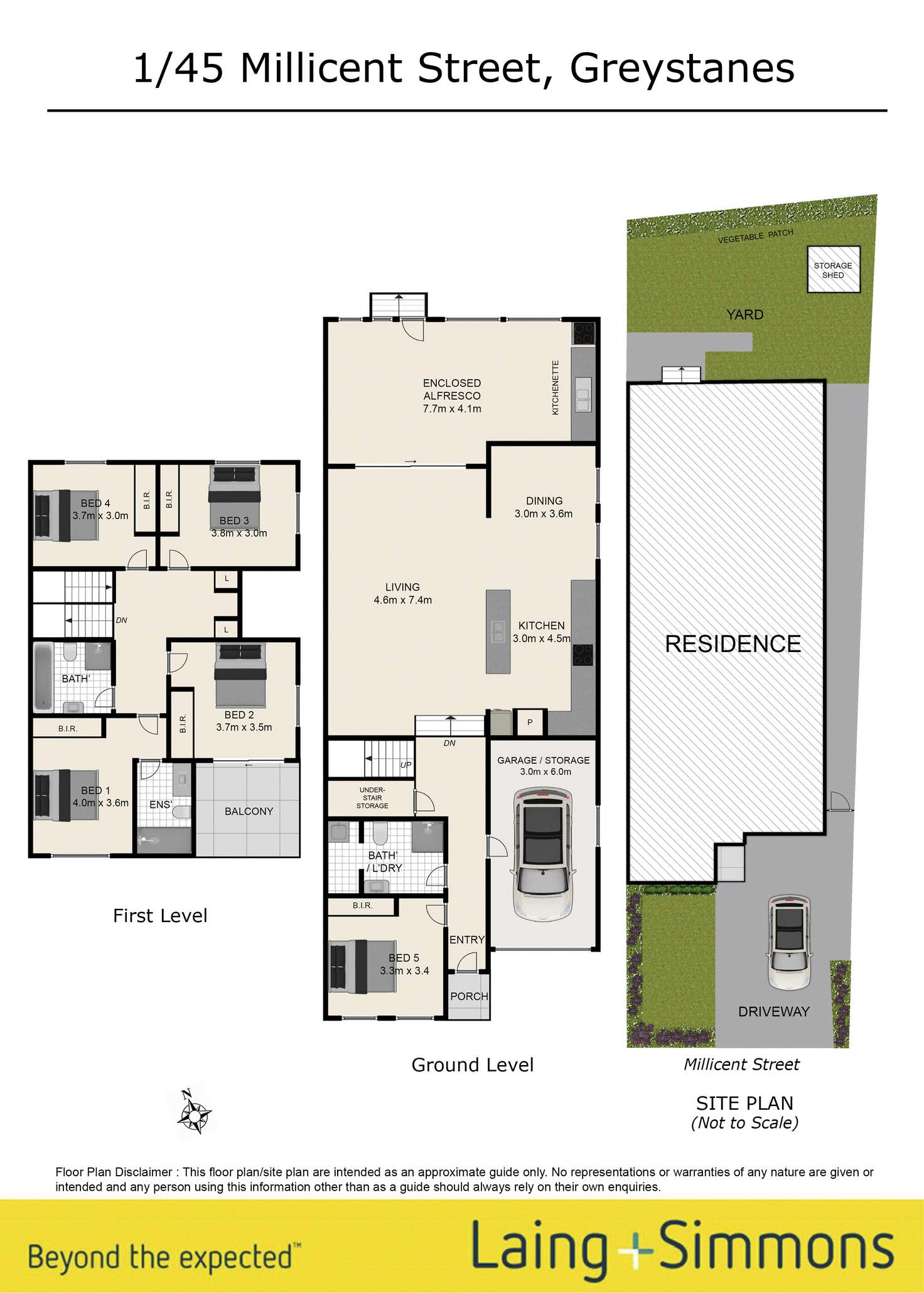 Floorplan of Homely semiDetached listing, 1/45 Millicent Street, Greystanes NSW 2145