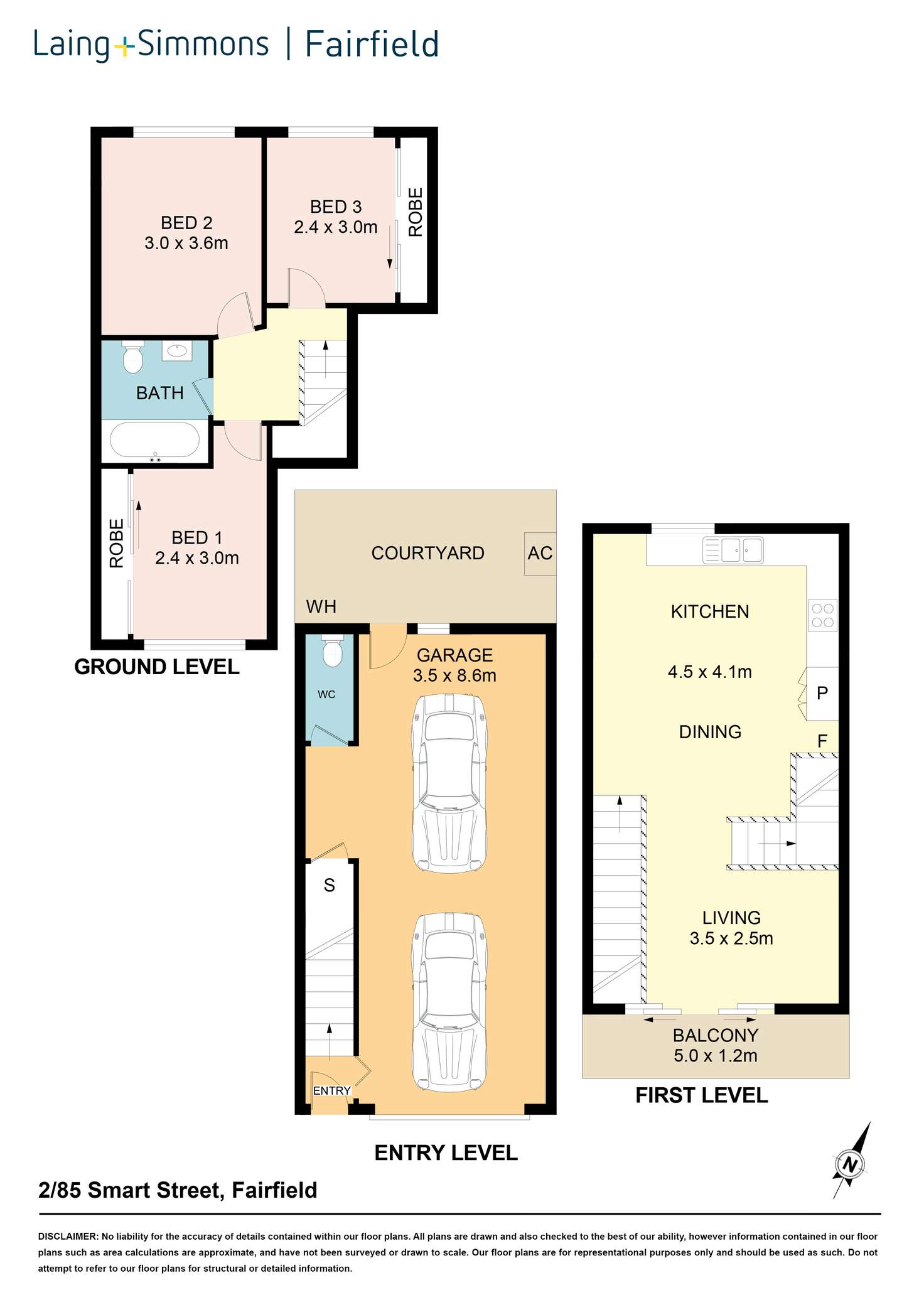 Floorplan of Homely townhouse listing, 2/85 SMART ST, Fairfield NSW 2165
