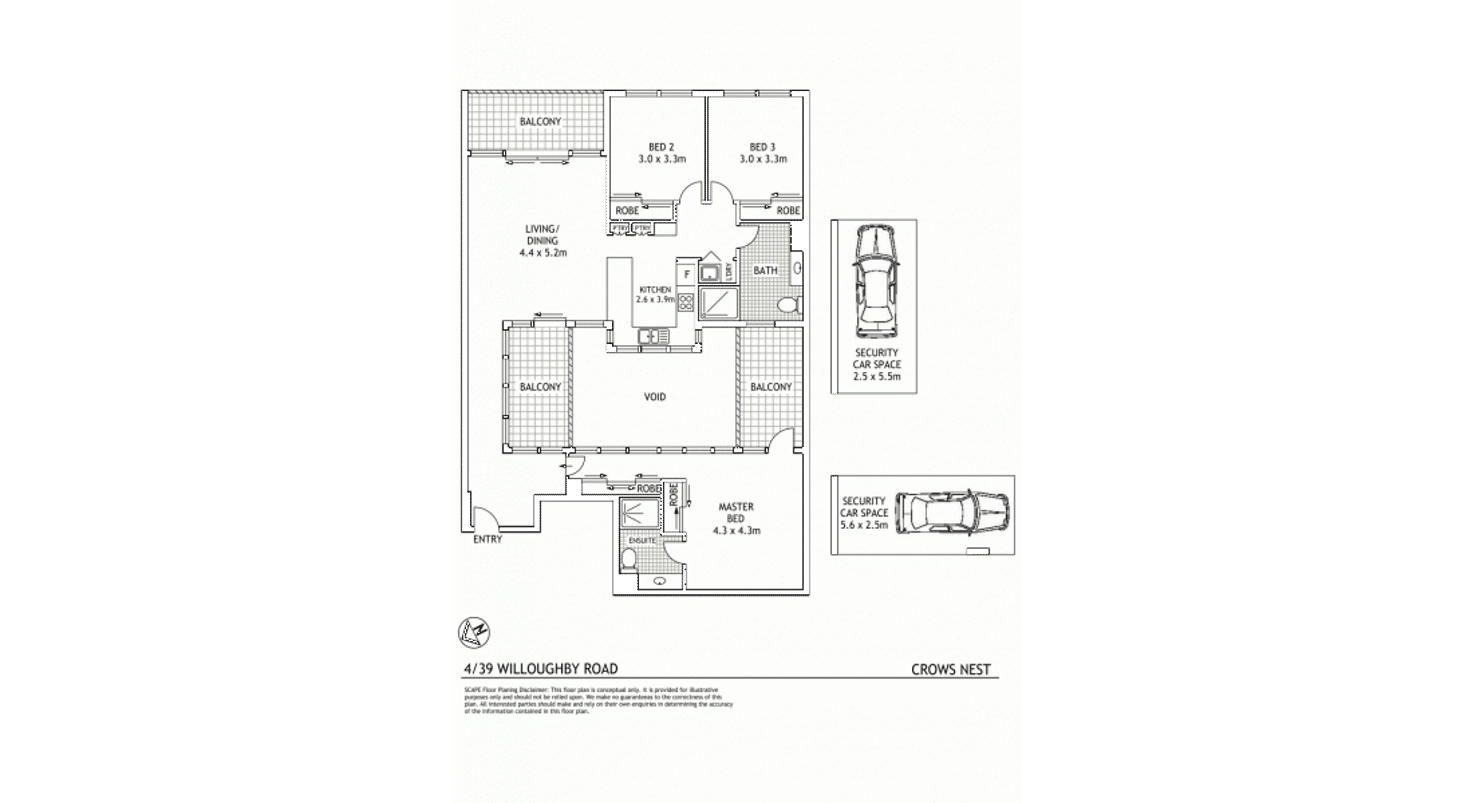 Floorplan of Homely unit listing, 4/39 Willoughby Road, Crows Nest NSW 2065