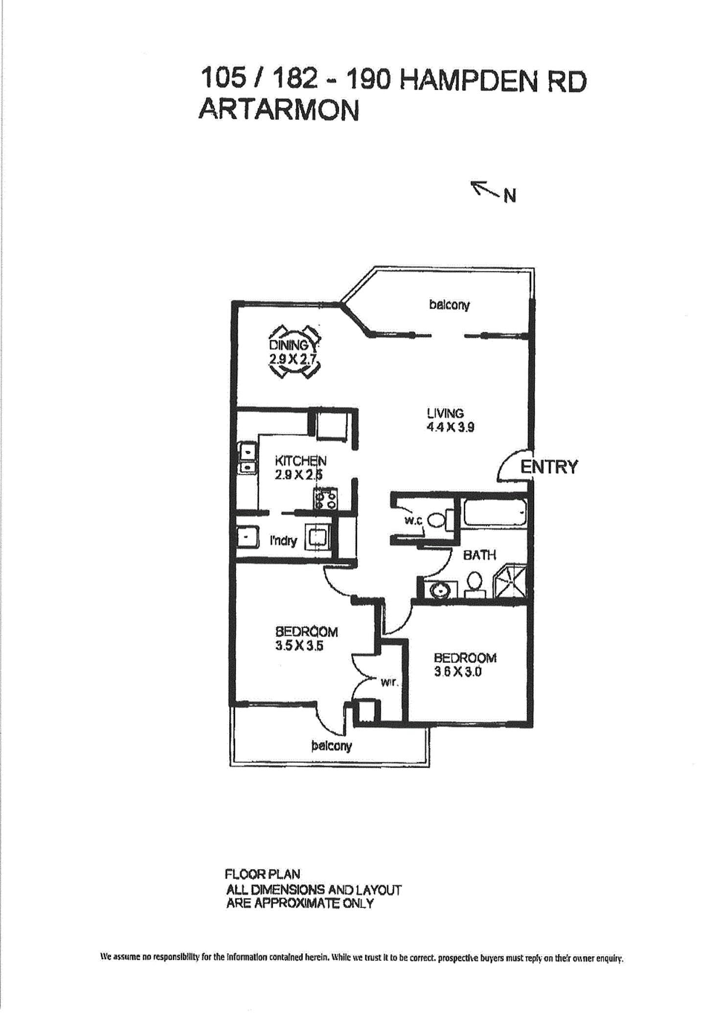 Floorplan of Homely unit listing, 105/182-190 Hampden Road, Artarmon NSW 2064
