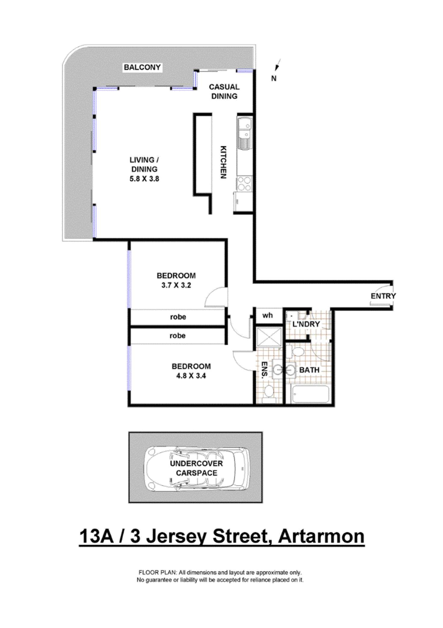 Floorplan of Homely apartment listing, 13A/3 Jersey Road, Artarmon NSW 2064