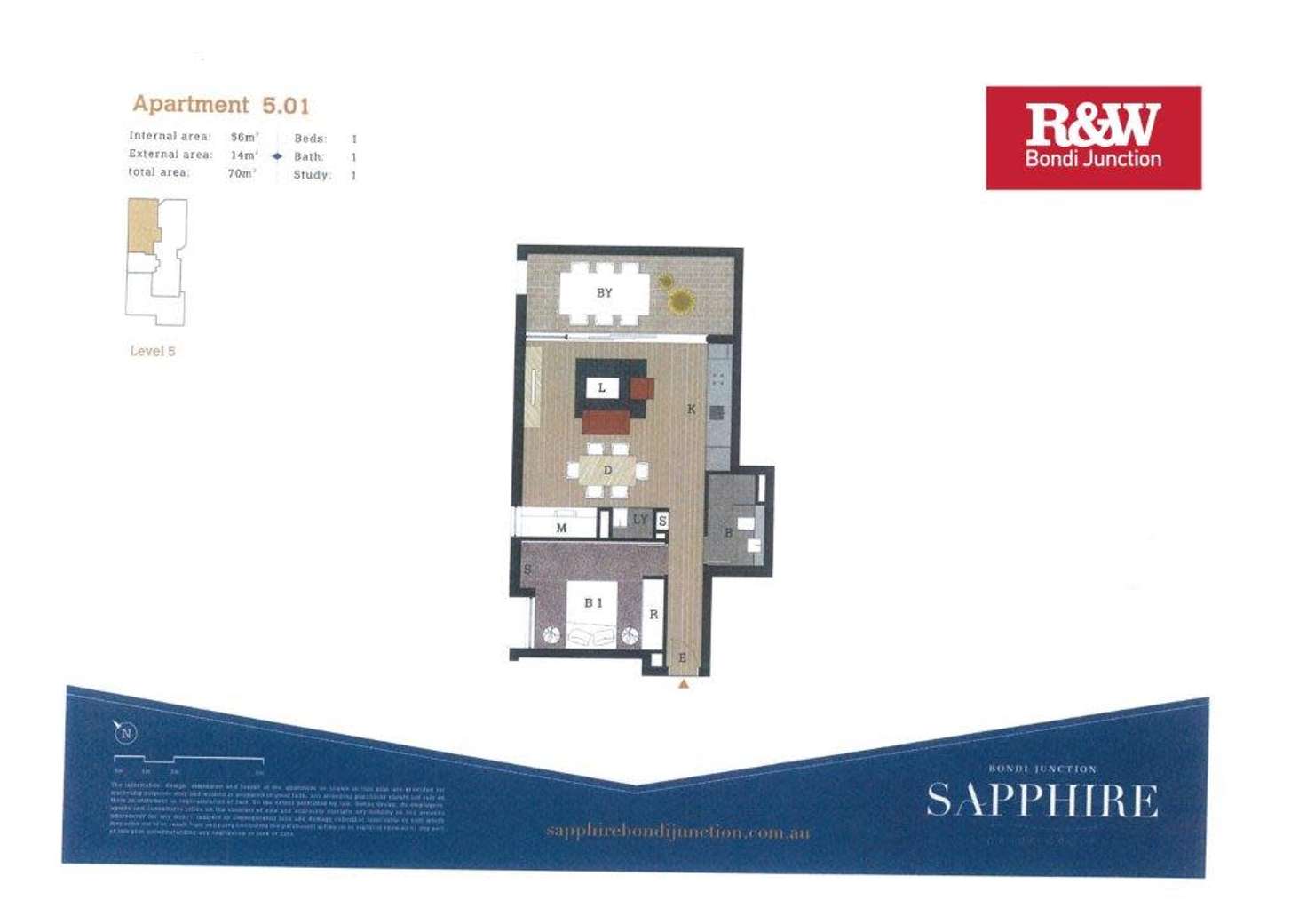 Floorplan of Homely apartment listing, 501/33-37 Waverley Street, Bondi Junction NSW 2022