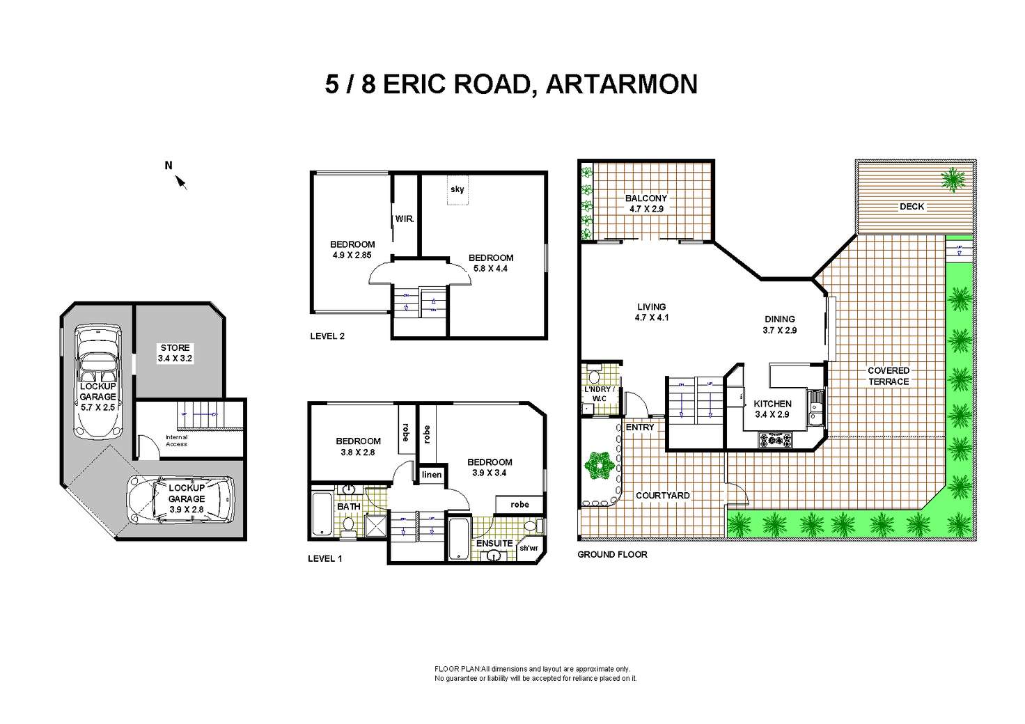 Floorplan of Homely townhouse listing, 5/8 Eric Road, Artarmon NSW 2064