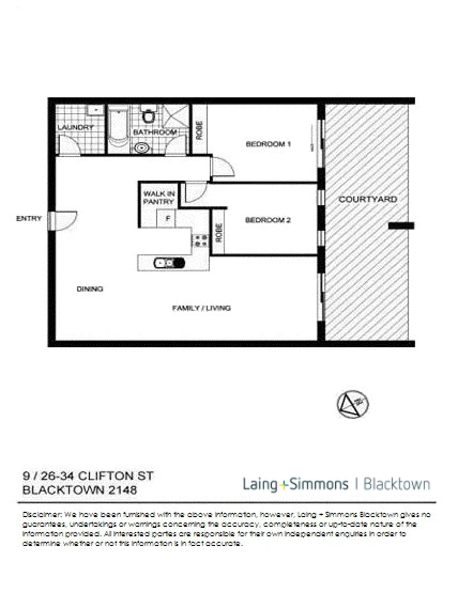 Floorplan of Homely unit listing, 9/26 Clifton Street, Blacktown NSW 2148