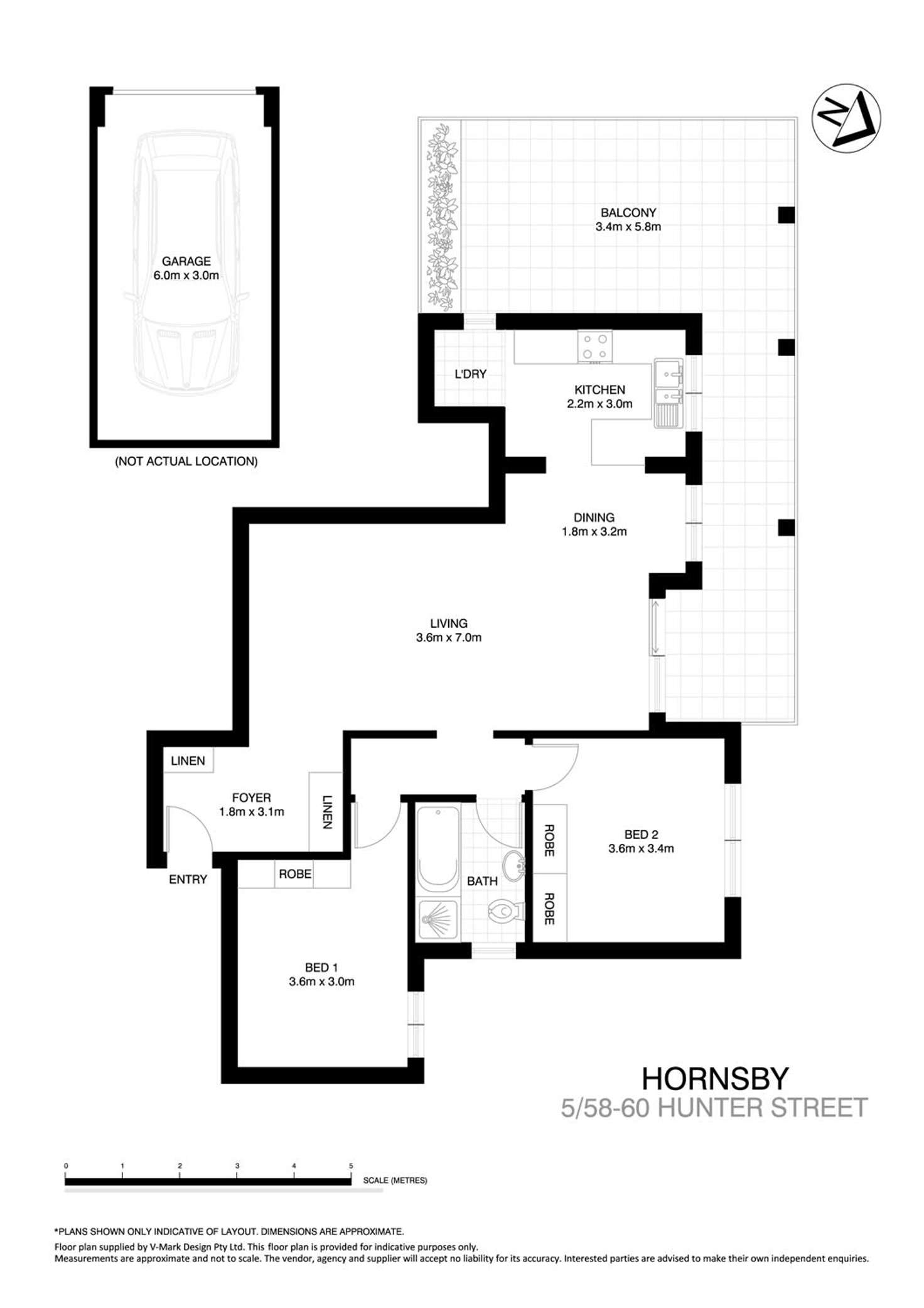 Floorplan of Homely unit listing, 5/58-60 Hunter Street, Hornsby NSW 2077