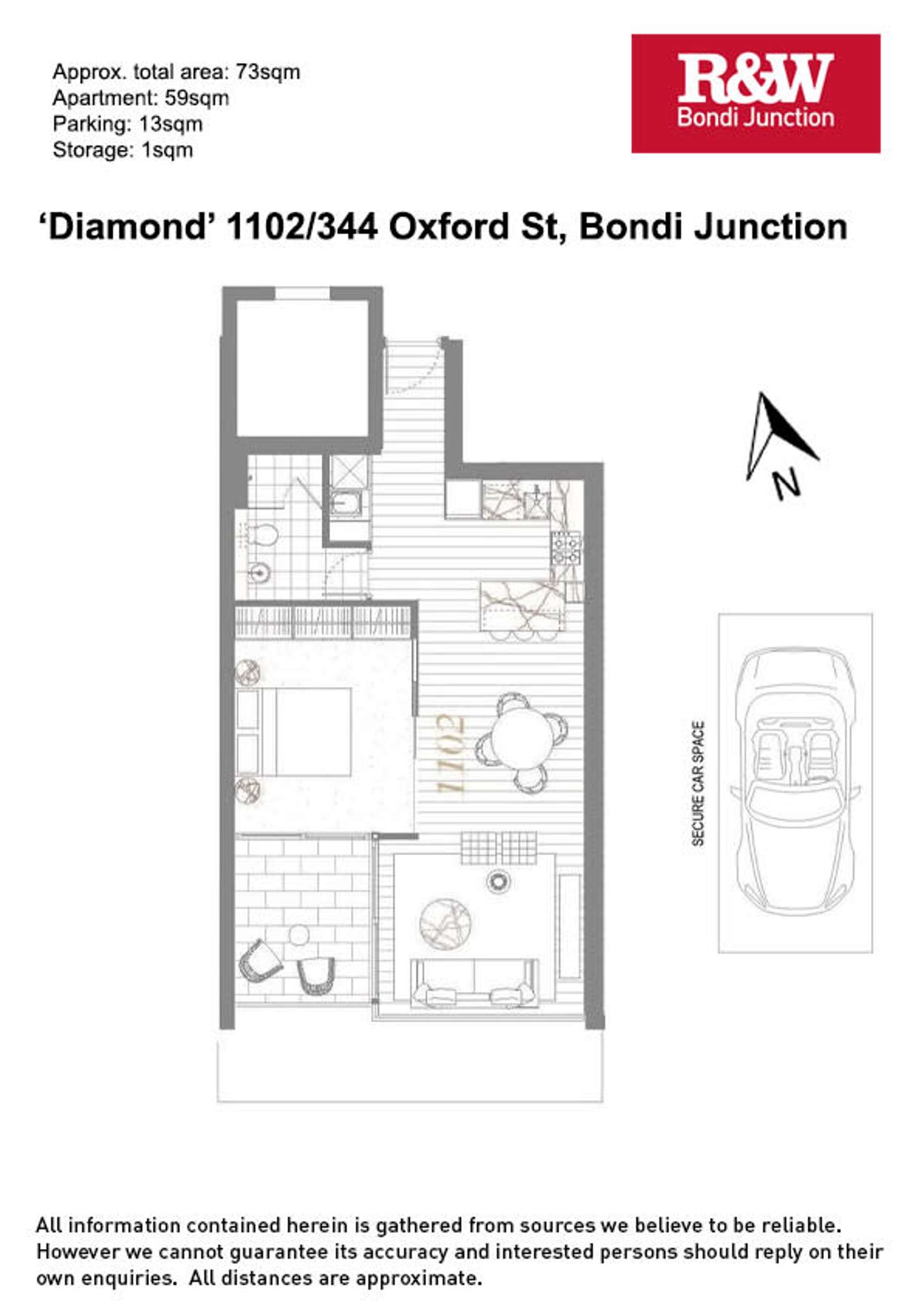 Floorplan of Homely apartment listing, 1102/344-354 Oxford Street, Bondi Junction NSW 2022