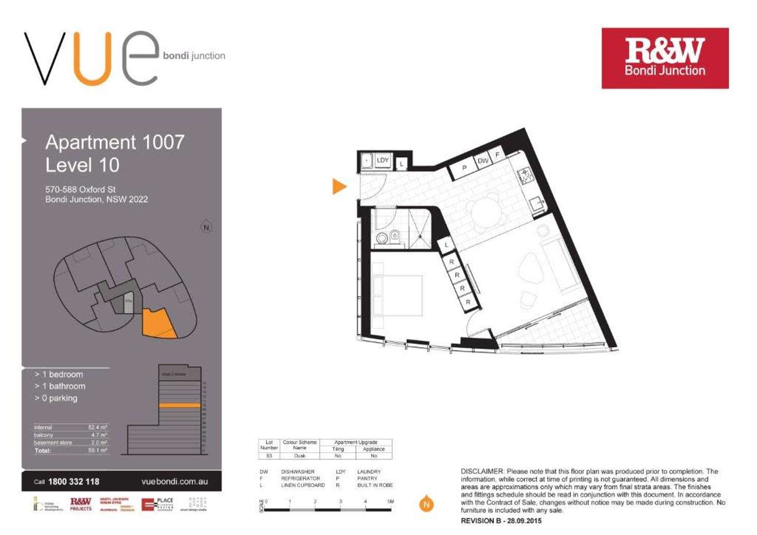 Floorplan of Homely apartment listing, 1007/570-588 Oxford Street, Bondi Junction NSW 2022