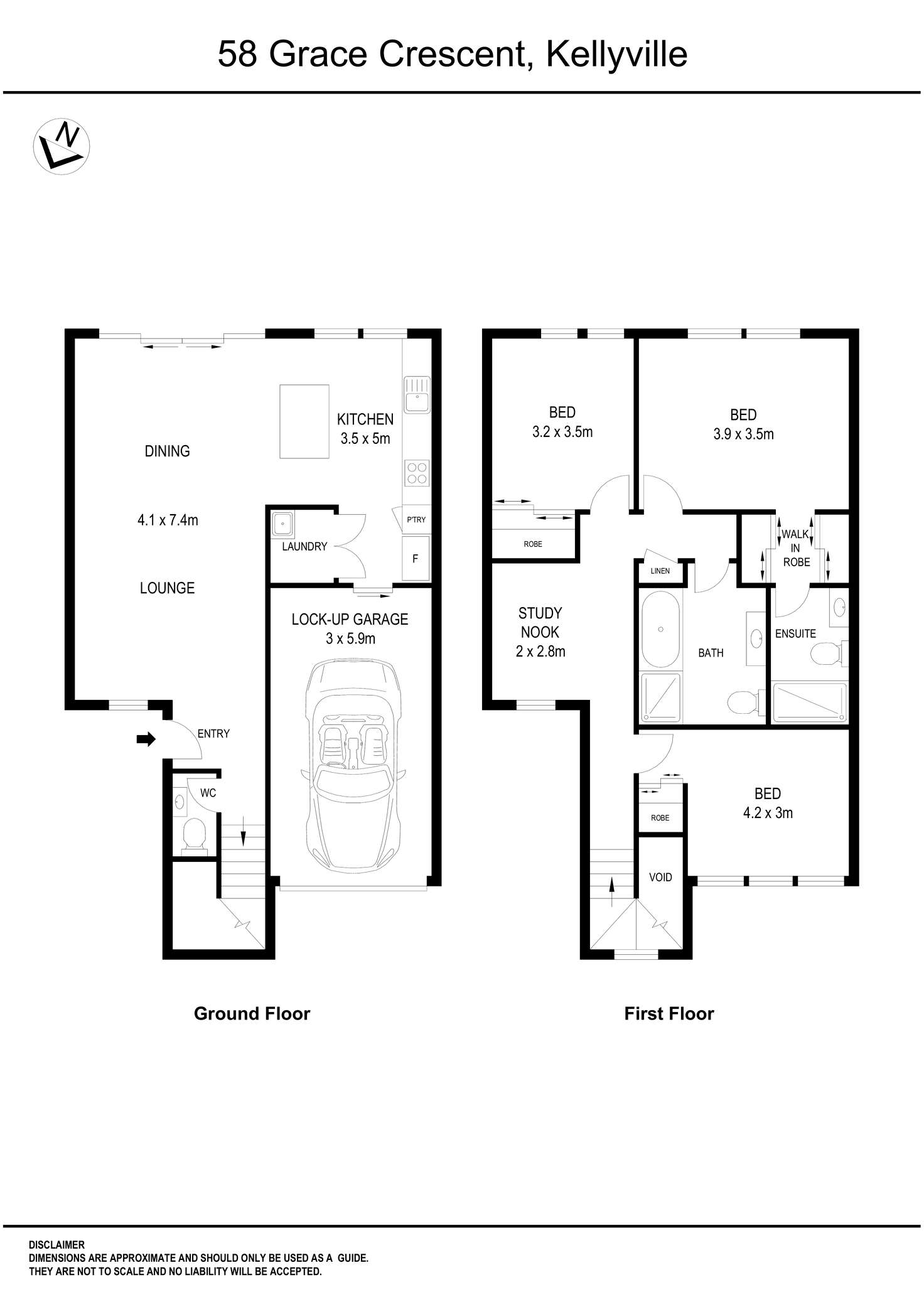 Floorplan of Homely townhouse listing, 58 Grace Crescent, Kellyville NSW 2155