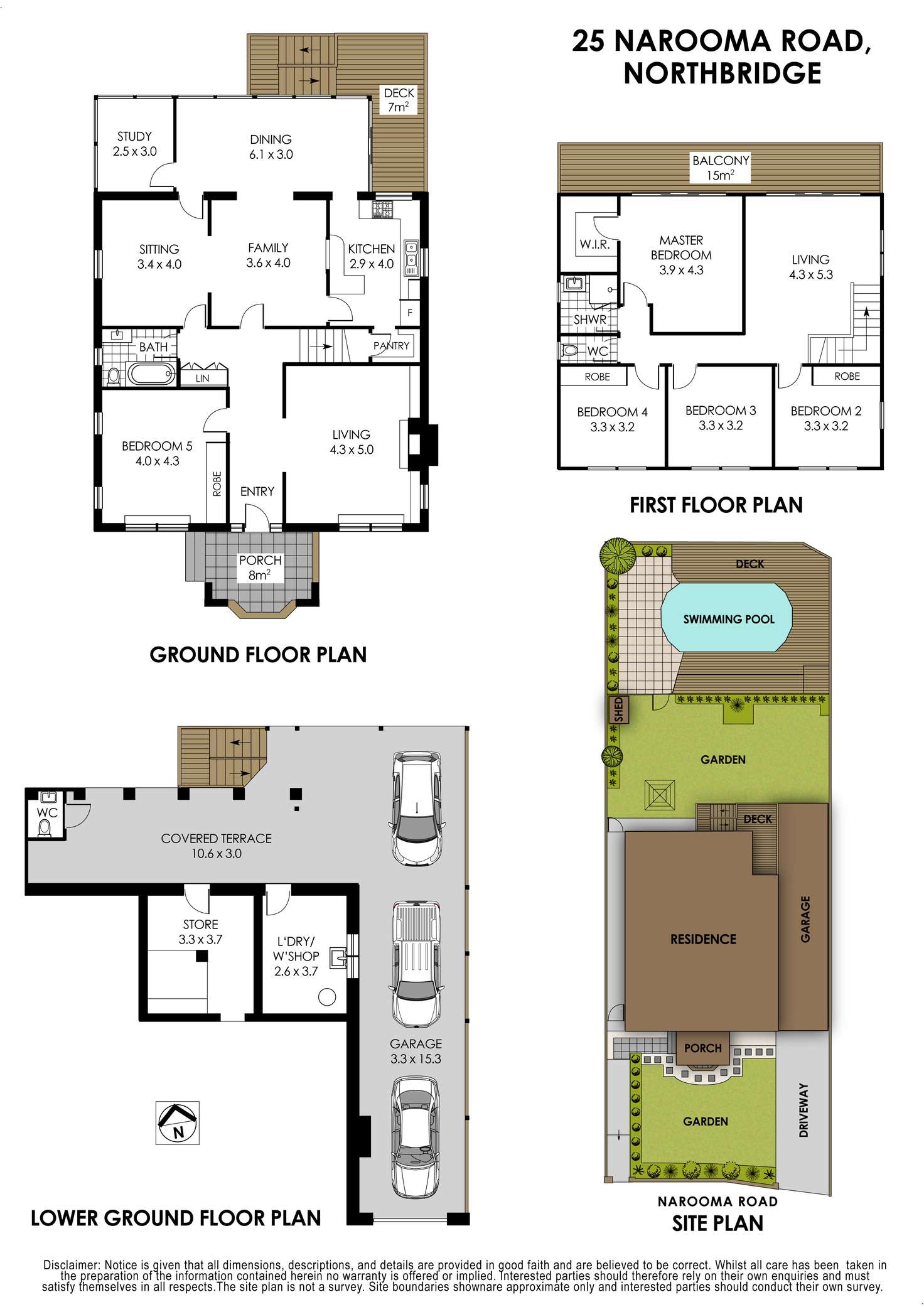Floorplan of Homely house listing, 25 Narooma Road, Northbridge NSW 2063
