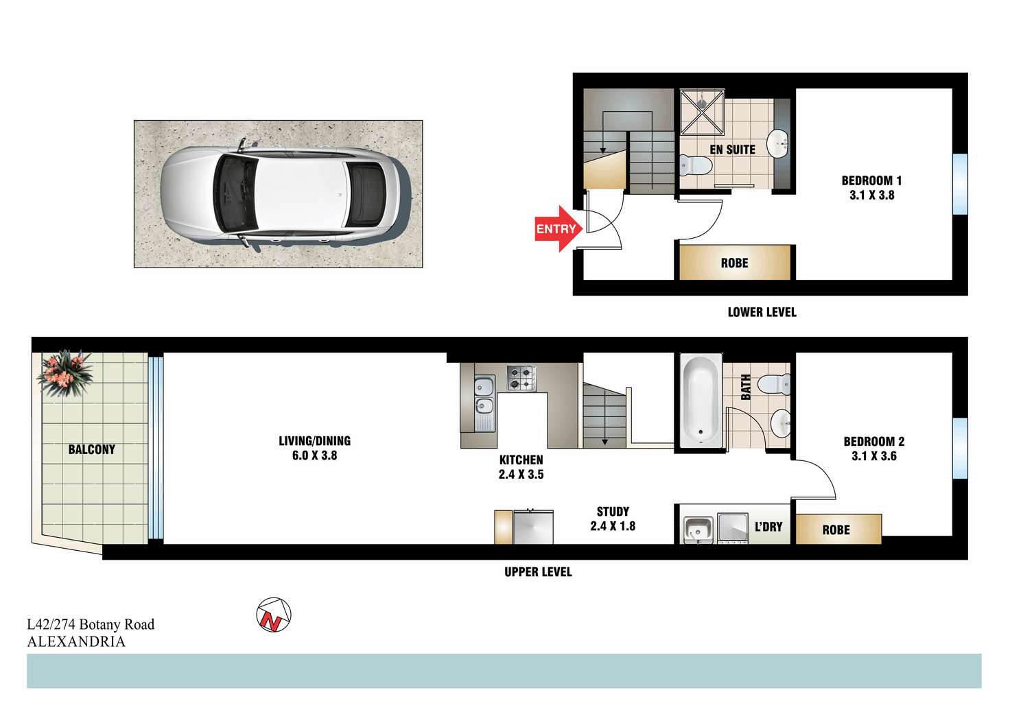 Floorplan of Homely apartment listing, L42/274 Botany Road, Alexandria NSW 2015